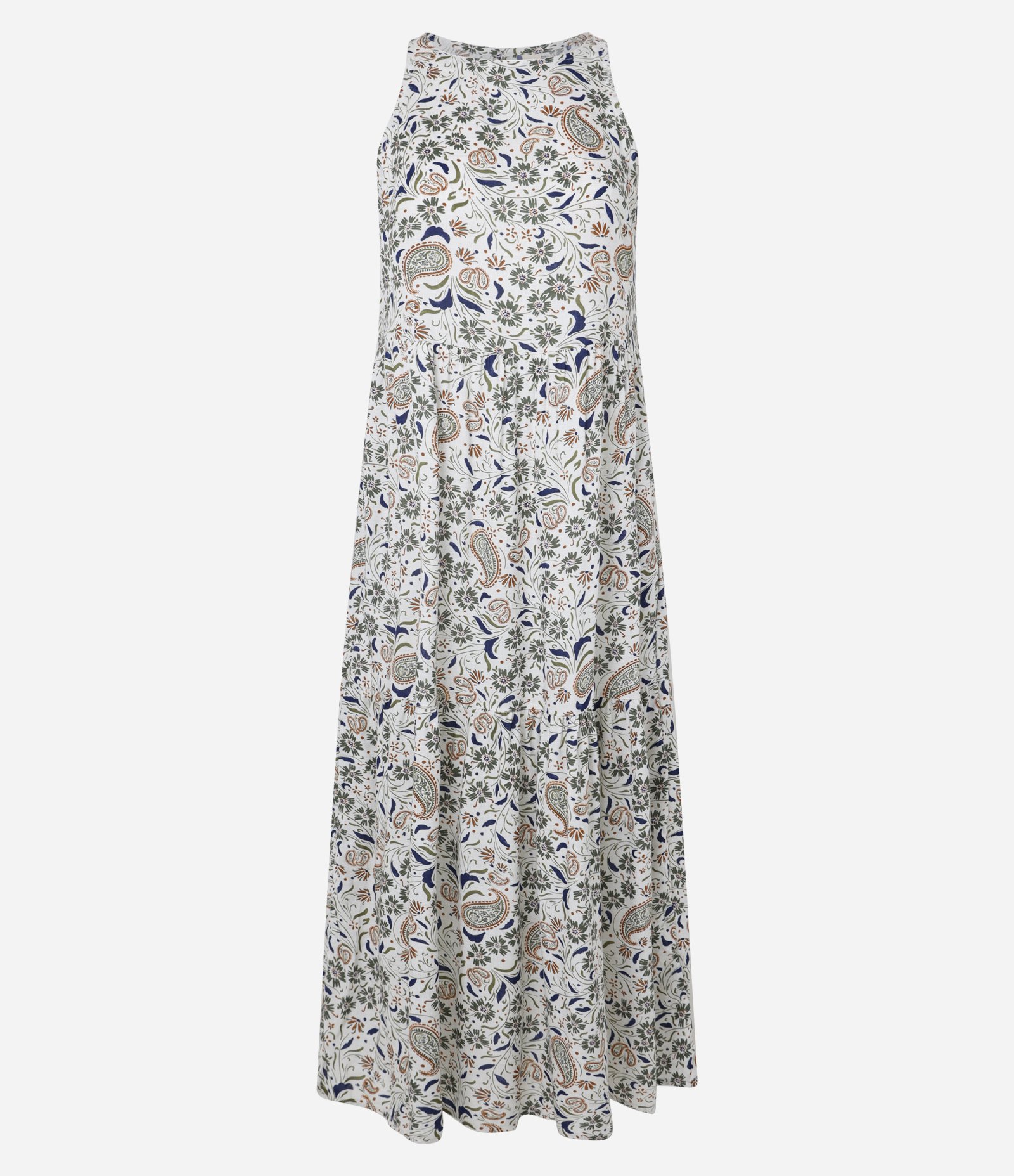 Vestido Longo em Viscose com Estampa Floral Branco 5