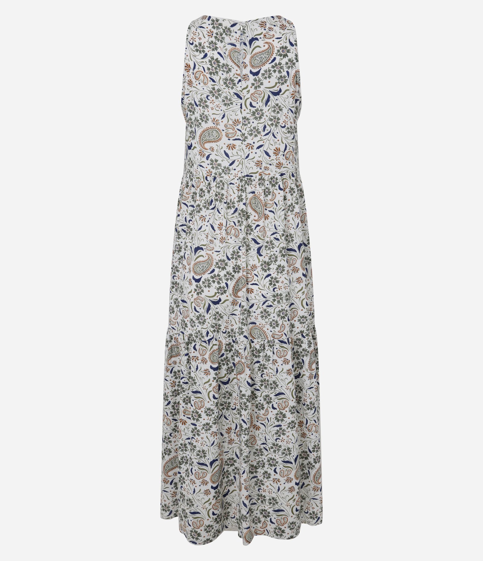 Vestido Longo em Viscose com Estampa Floral Branco 7