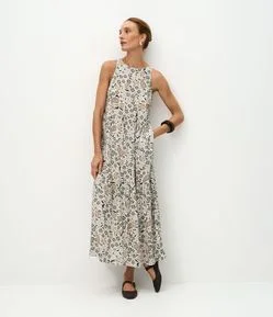 Vestido Longo em Viscose com Estampa Floral