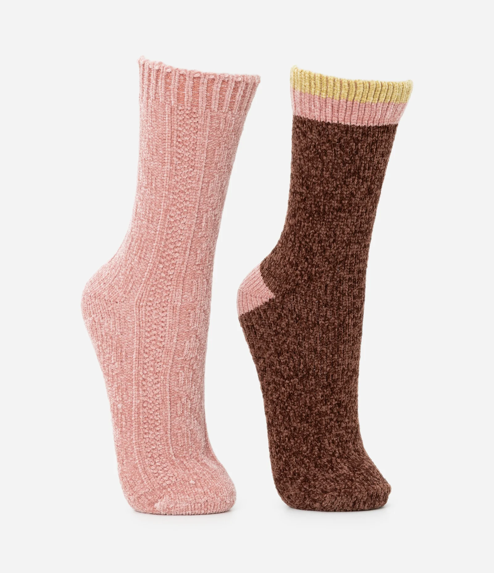 Kit 2 Meias Cano Alto em Chenille com Texturas Multicores 2