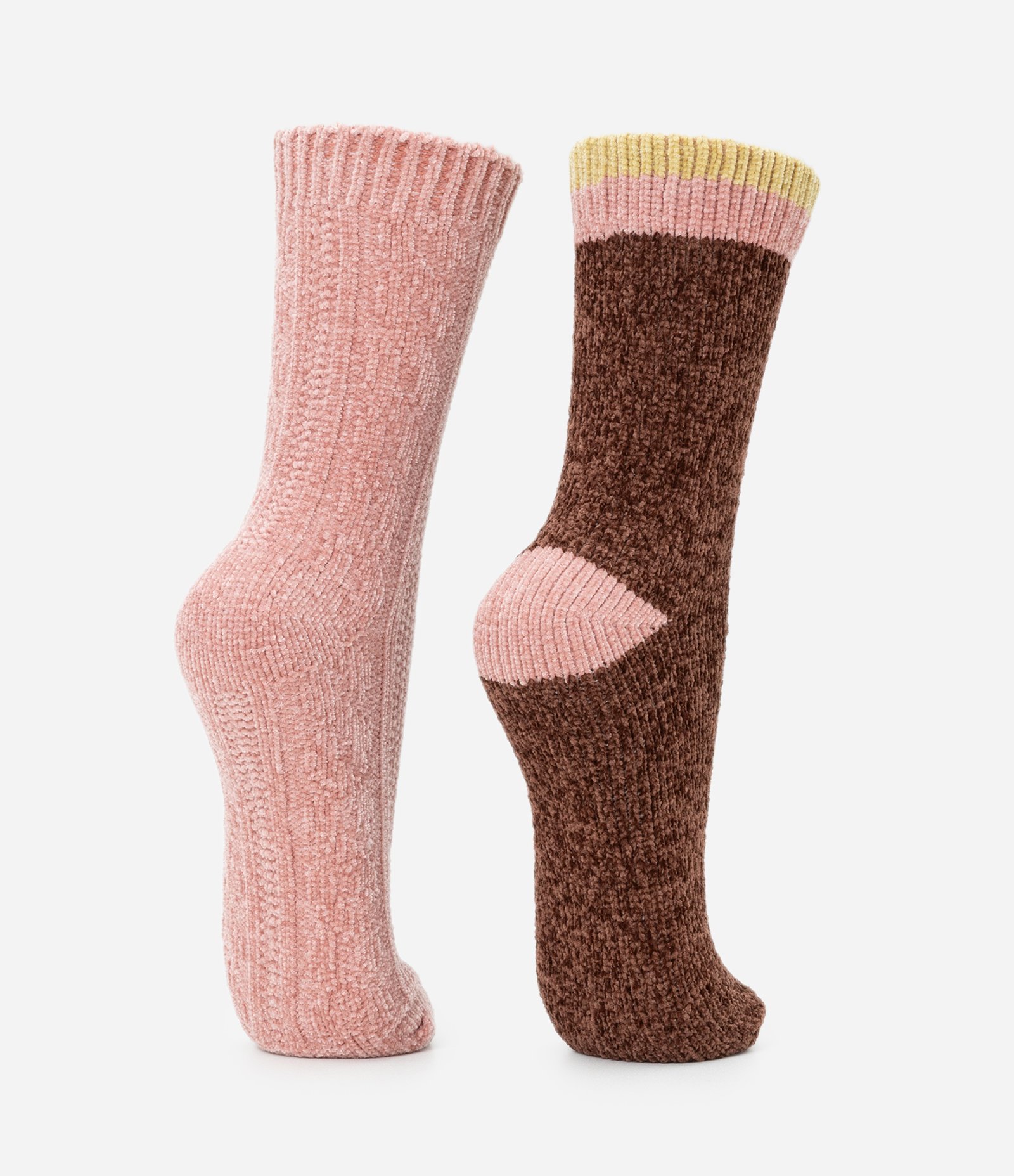 Kit 2 Meias Cano Alto em Chenille com Texturas Multicores 3