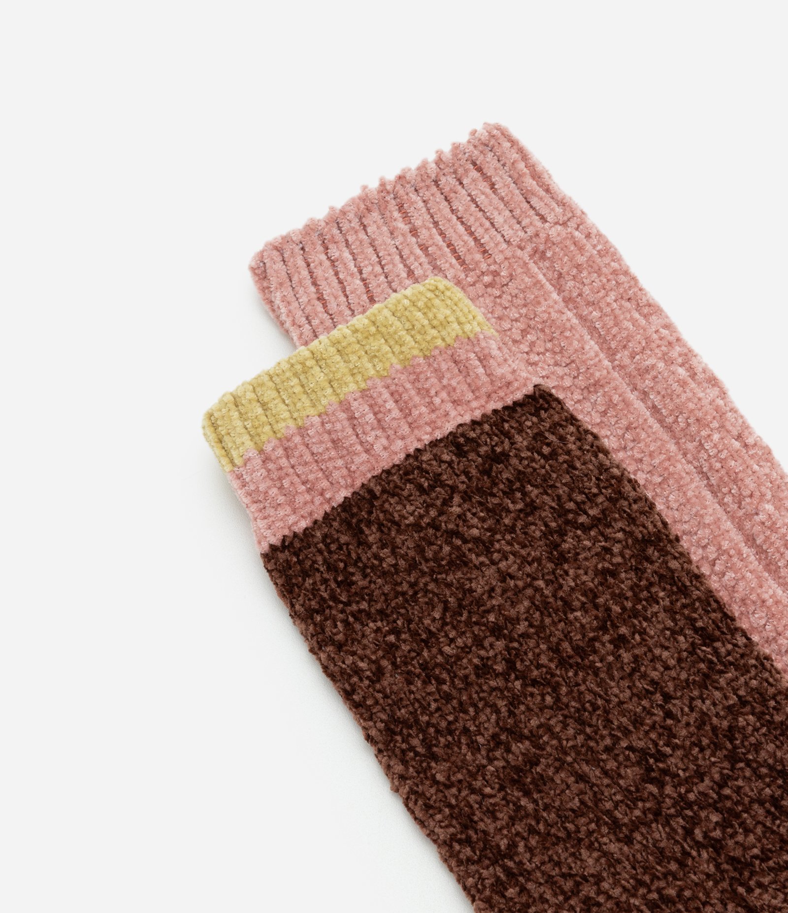 Kit 2 Meias Cano Alto em Chenille com Texturas Multicores 4