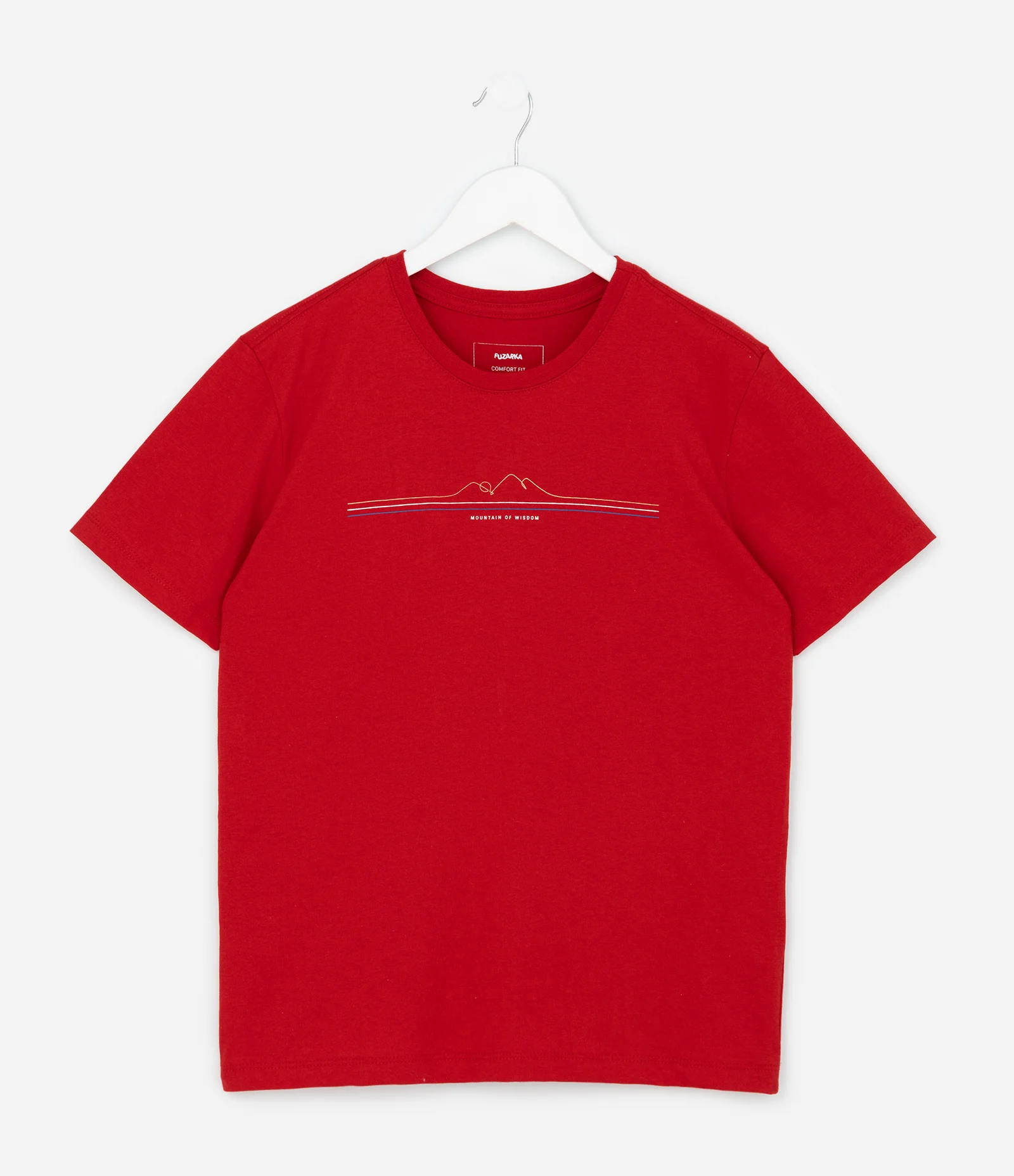 Camiseta Infantil com Estampa Mountain of Wisdom – Tam 5 a 14 Anos Vermelho 1