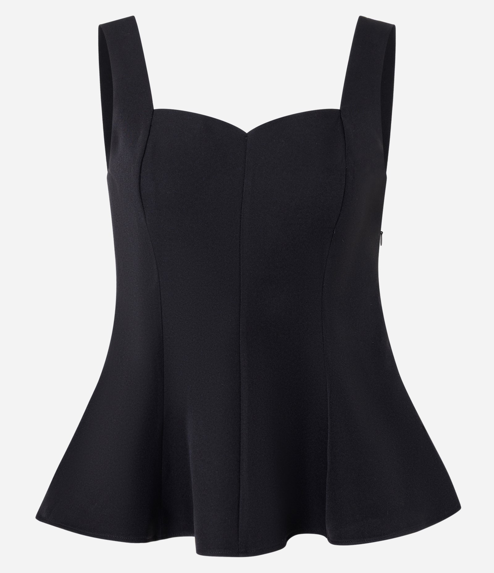 Blusa sem Manga com Peplum em Crepe Preto 1