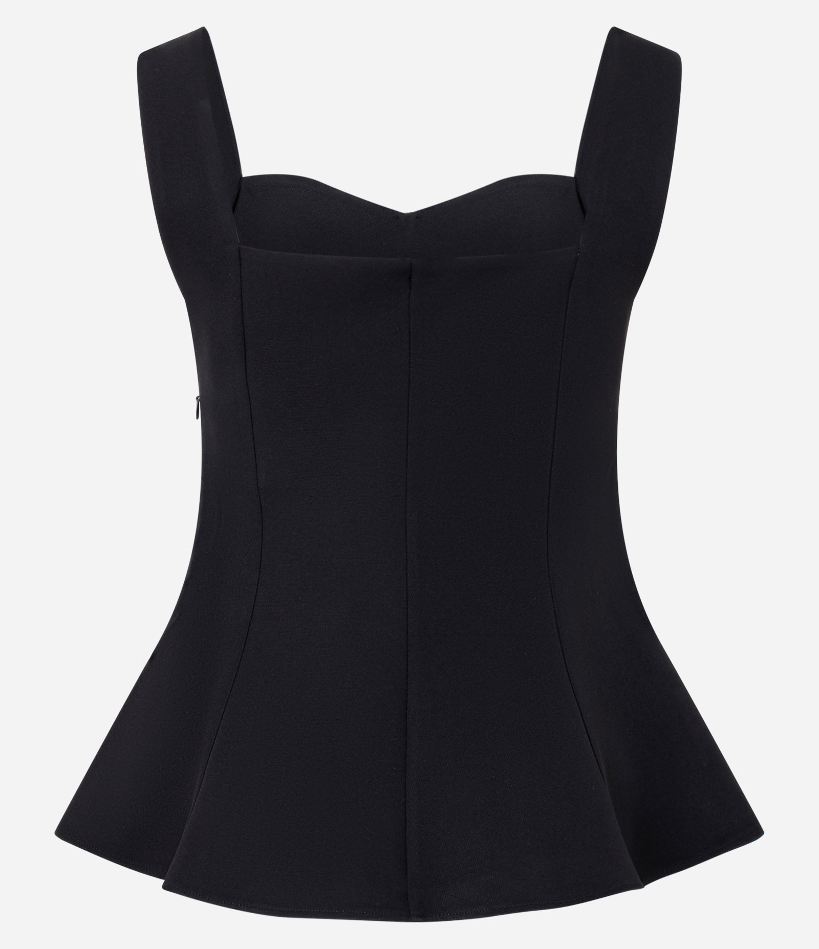 Blusa sem Manga com Peplum em Crepe Preto 2