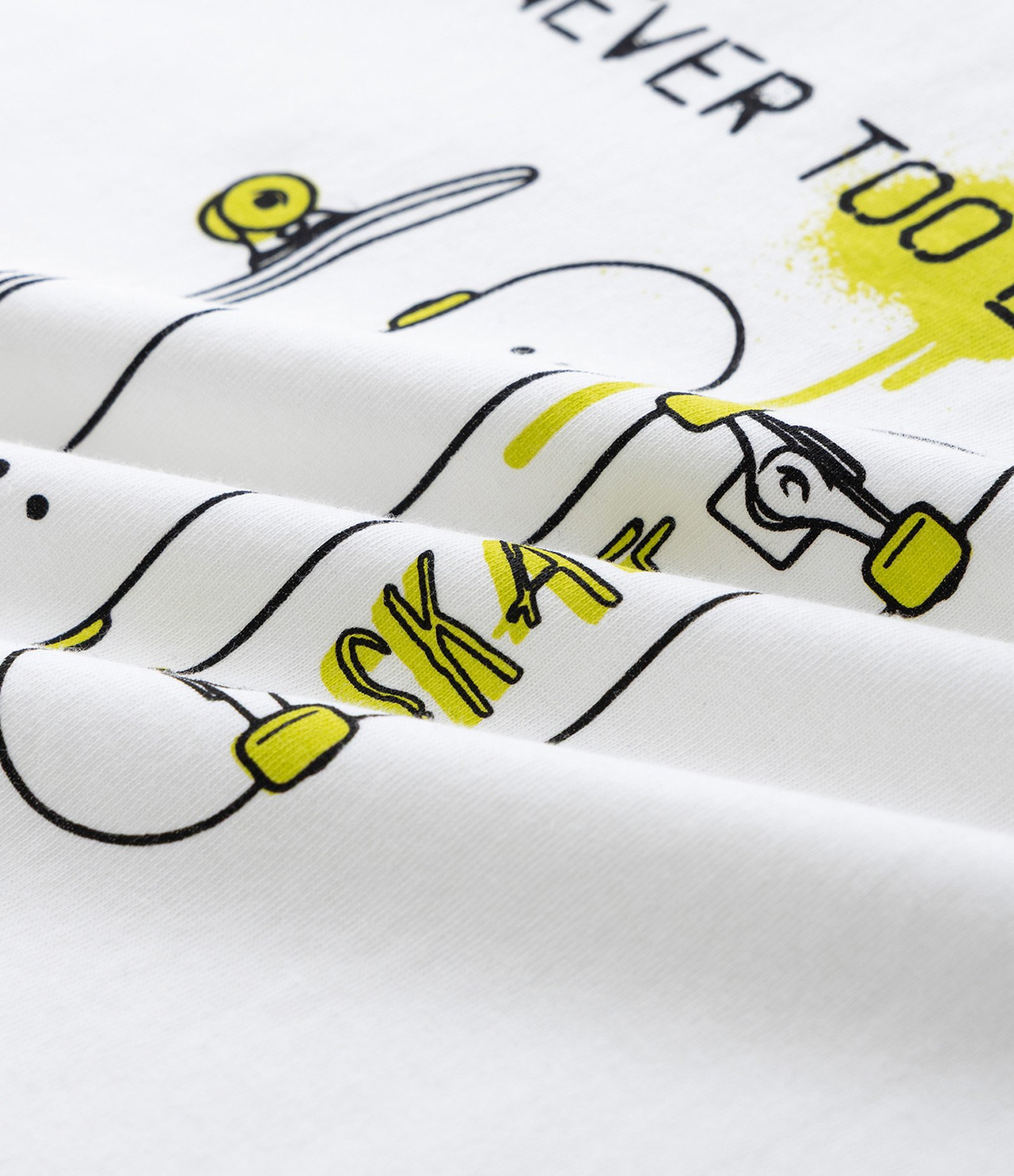 Camiseta Infantil com Estampa de Skate – Tam 5 a 14 Anos Branco 3