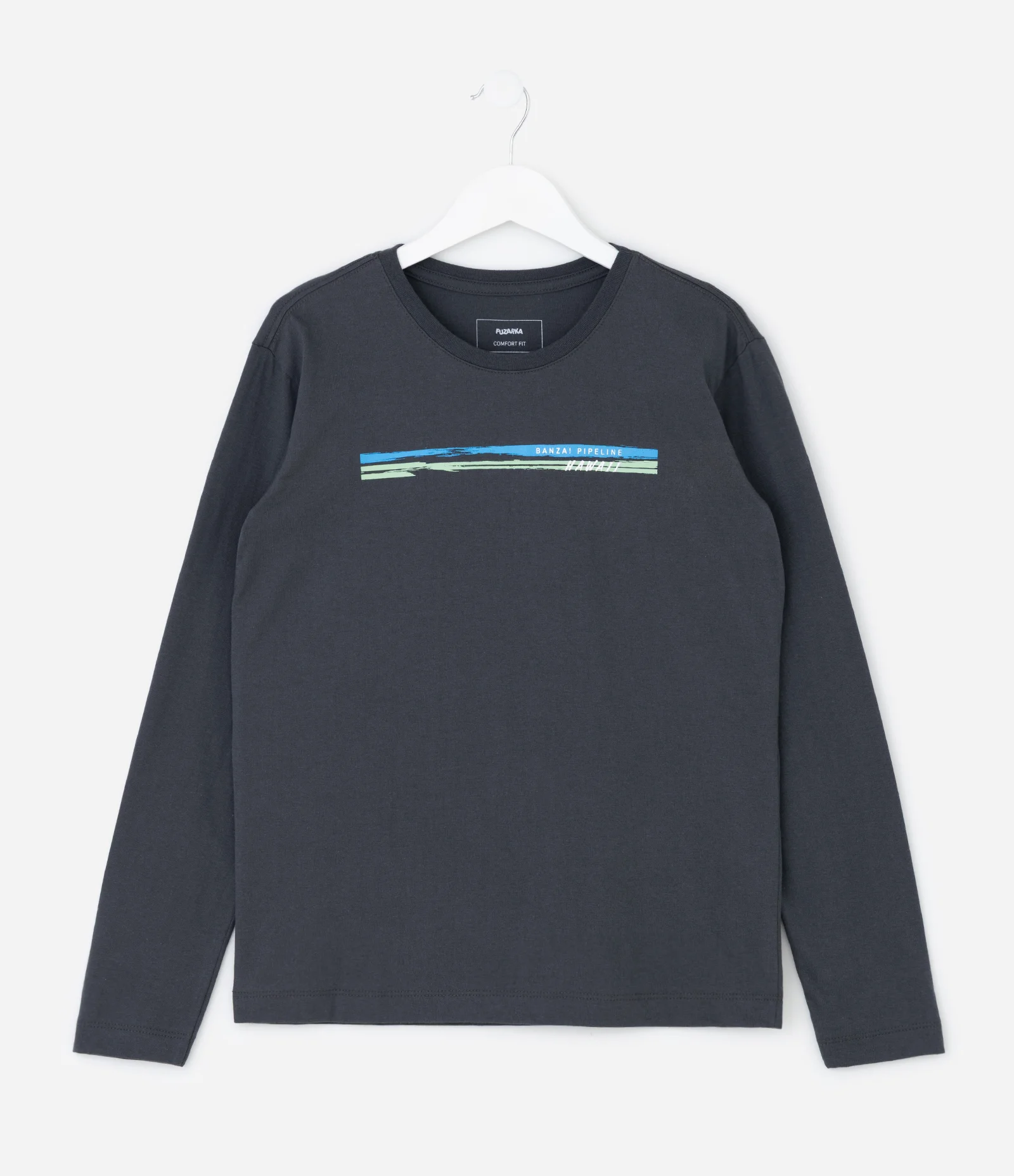 Camiseta Infantil com Estampa Listrada – Tam 5 a 14 Anos Cinza Chumbo 2