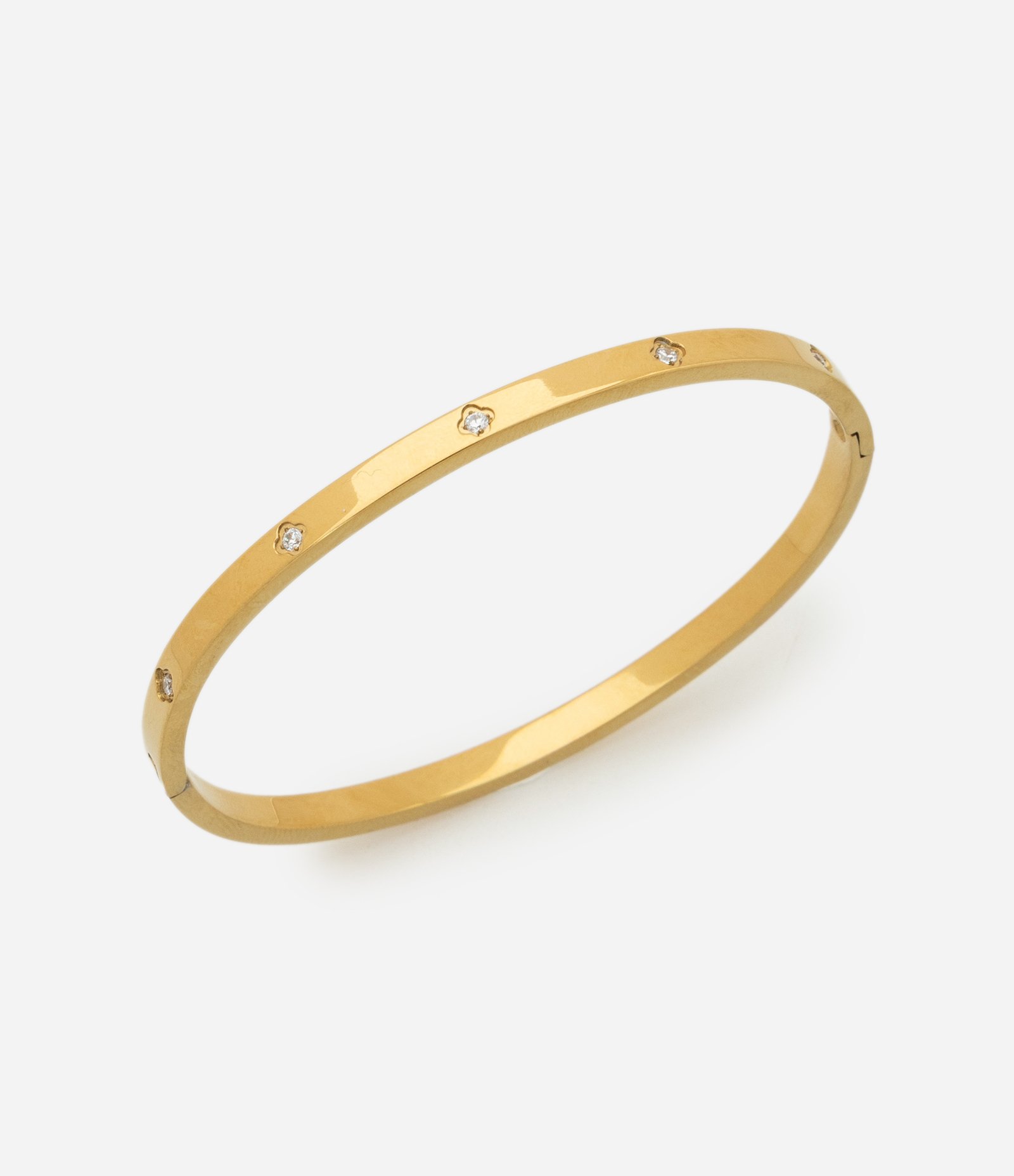 Bracelete Aço Inoxidável a Prova D'água com Pontos de Luz Dourado 1