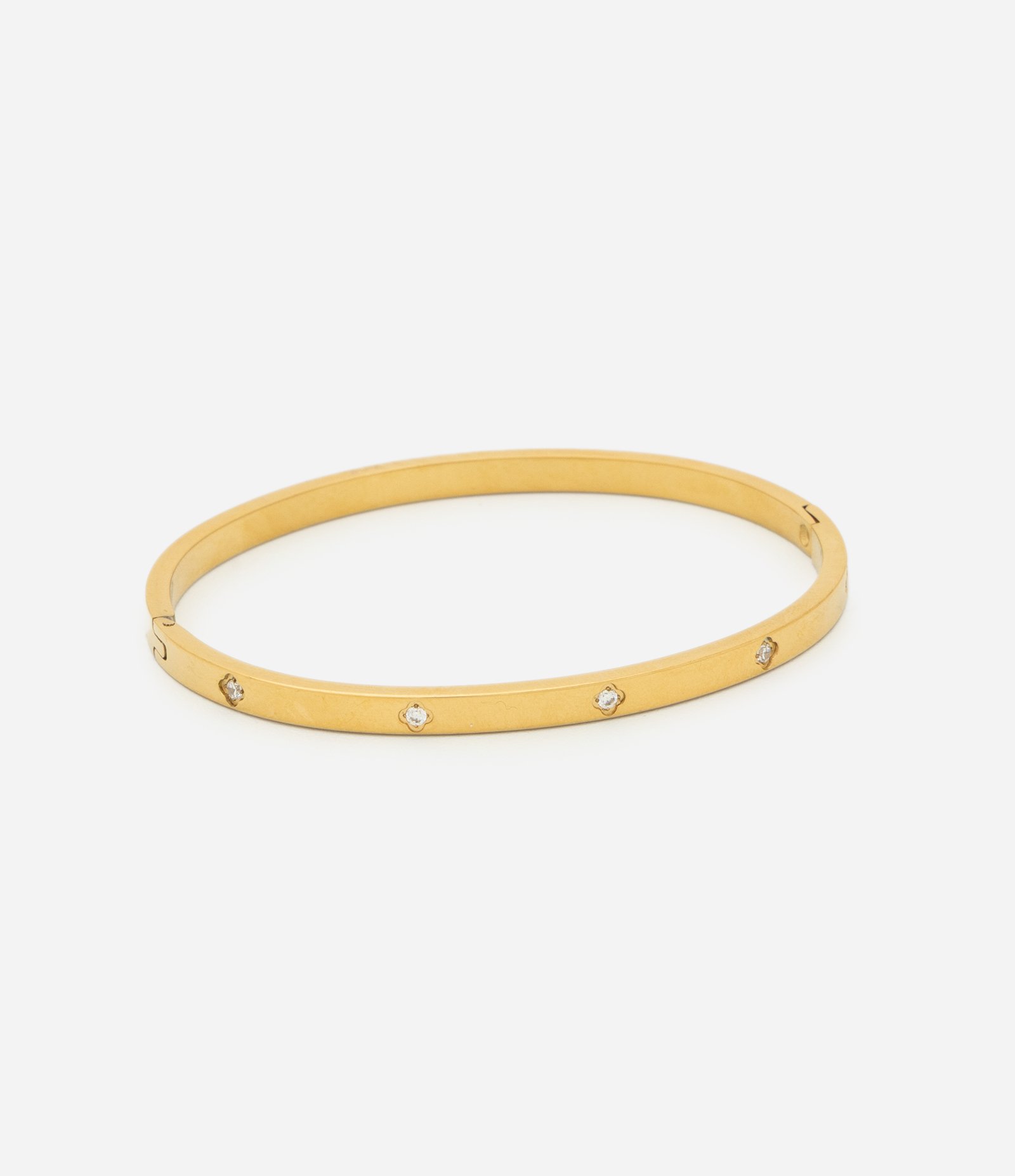 Bracelete Aço Inoxidável a Prova D'água com Pontos de Luz Dourado 2
