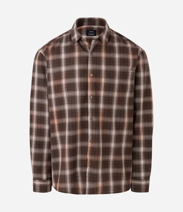 Camisa Manga Longa em Tricoline Xadrez