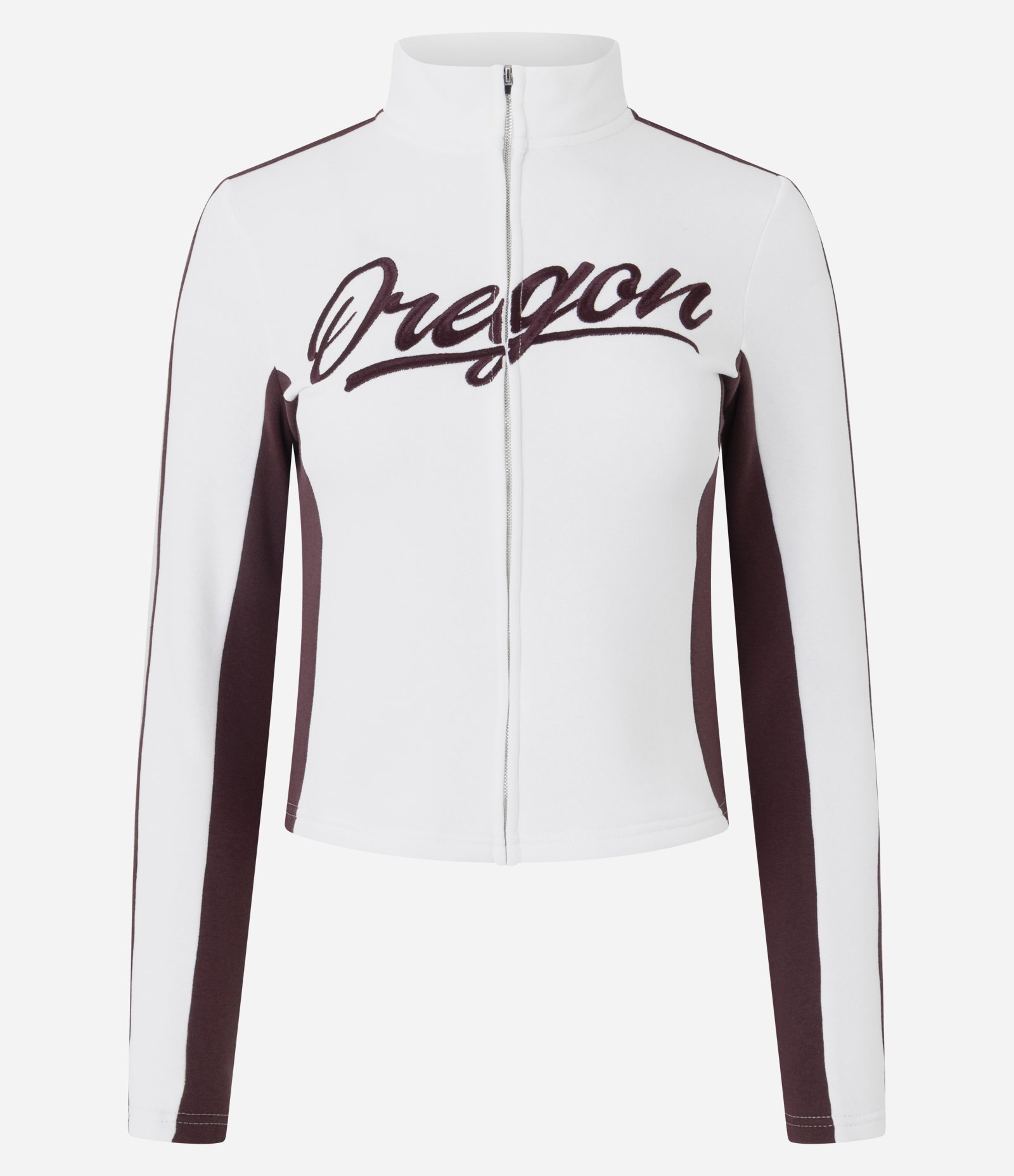 Jaqueta em Moletom com Lettering Oregon Branco 5