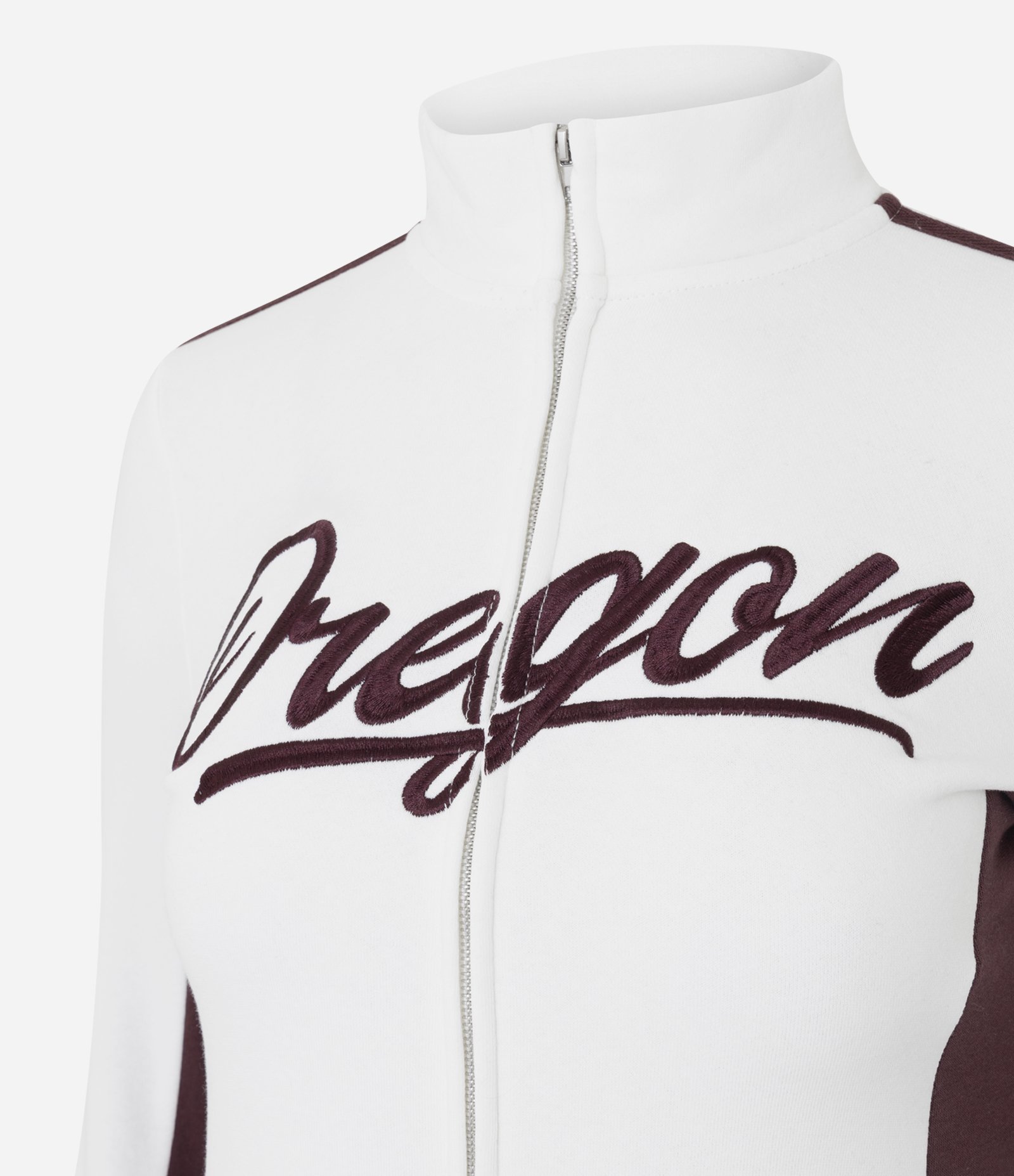 Jaqueta em Moletom com Lettering Oregon Branco 6