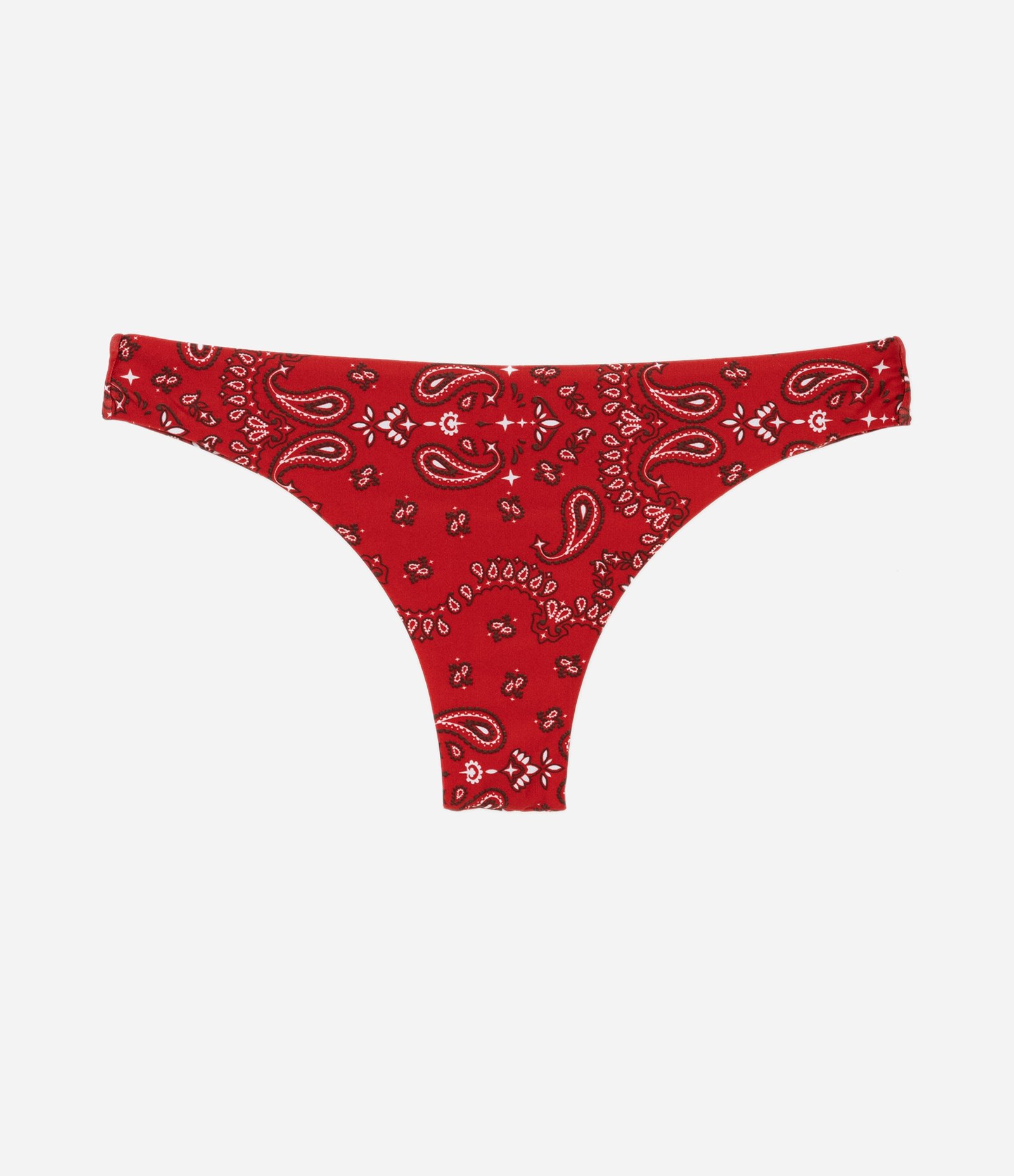 Biquini Calcinha Básica com Estampa Paisley Vermelho 4