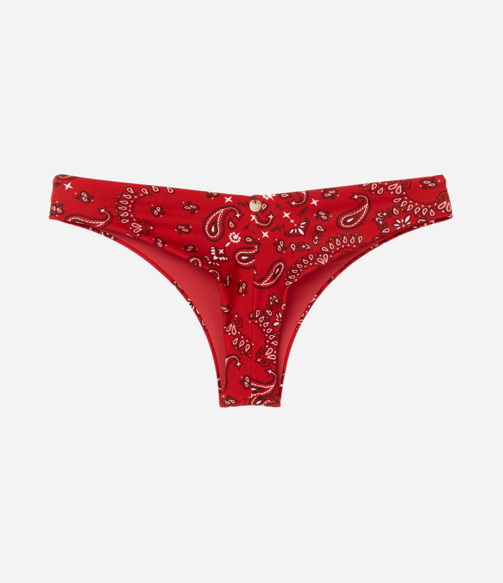 Biquini Calcinha Básica com Estampa Paisley Vermelho 5