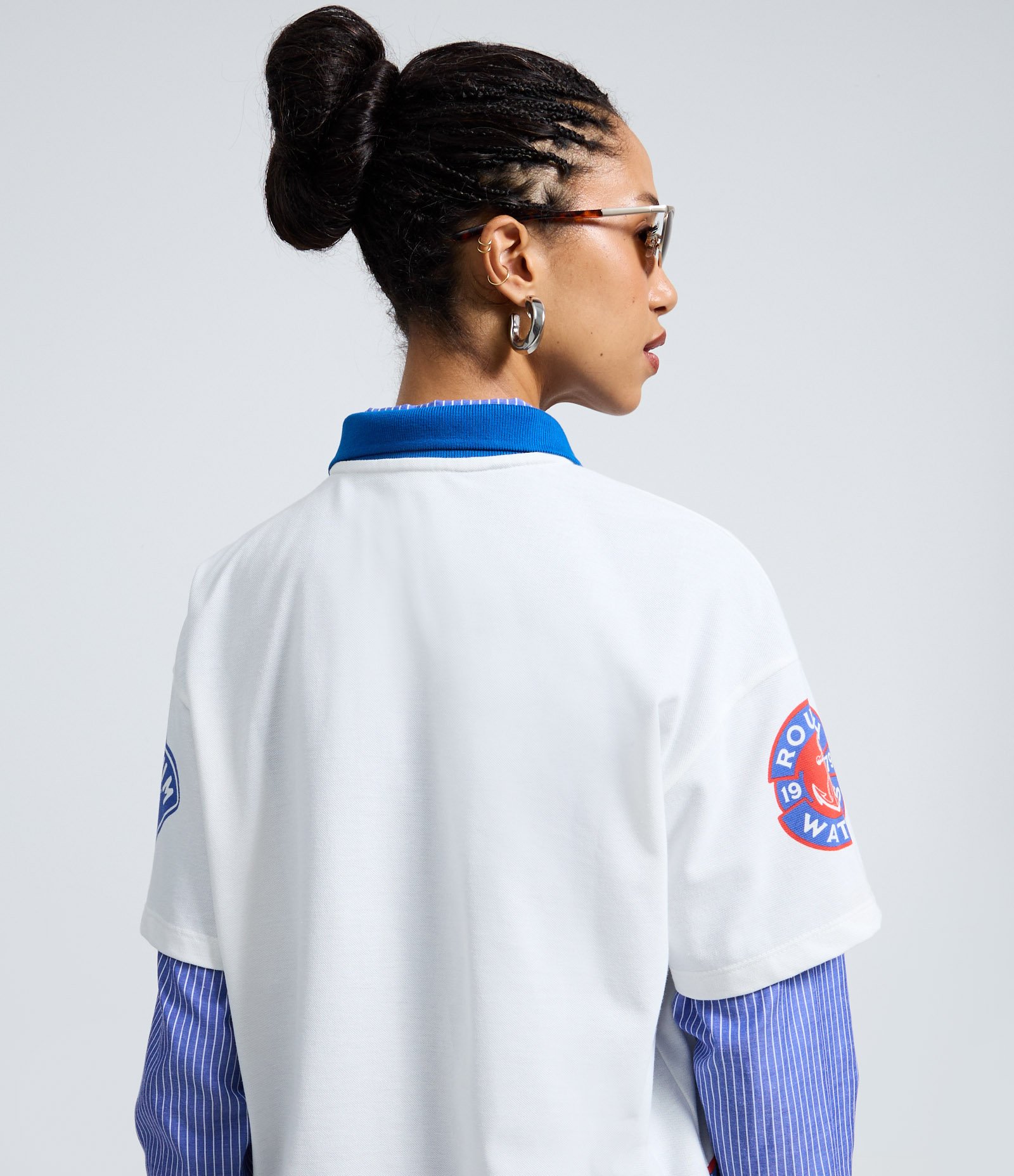 Camiseta Polo Oversized com Estampa Catch Branco 4