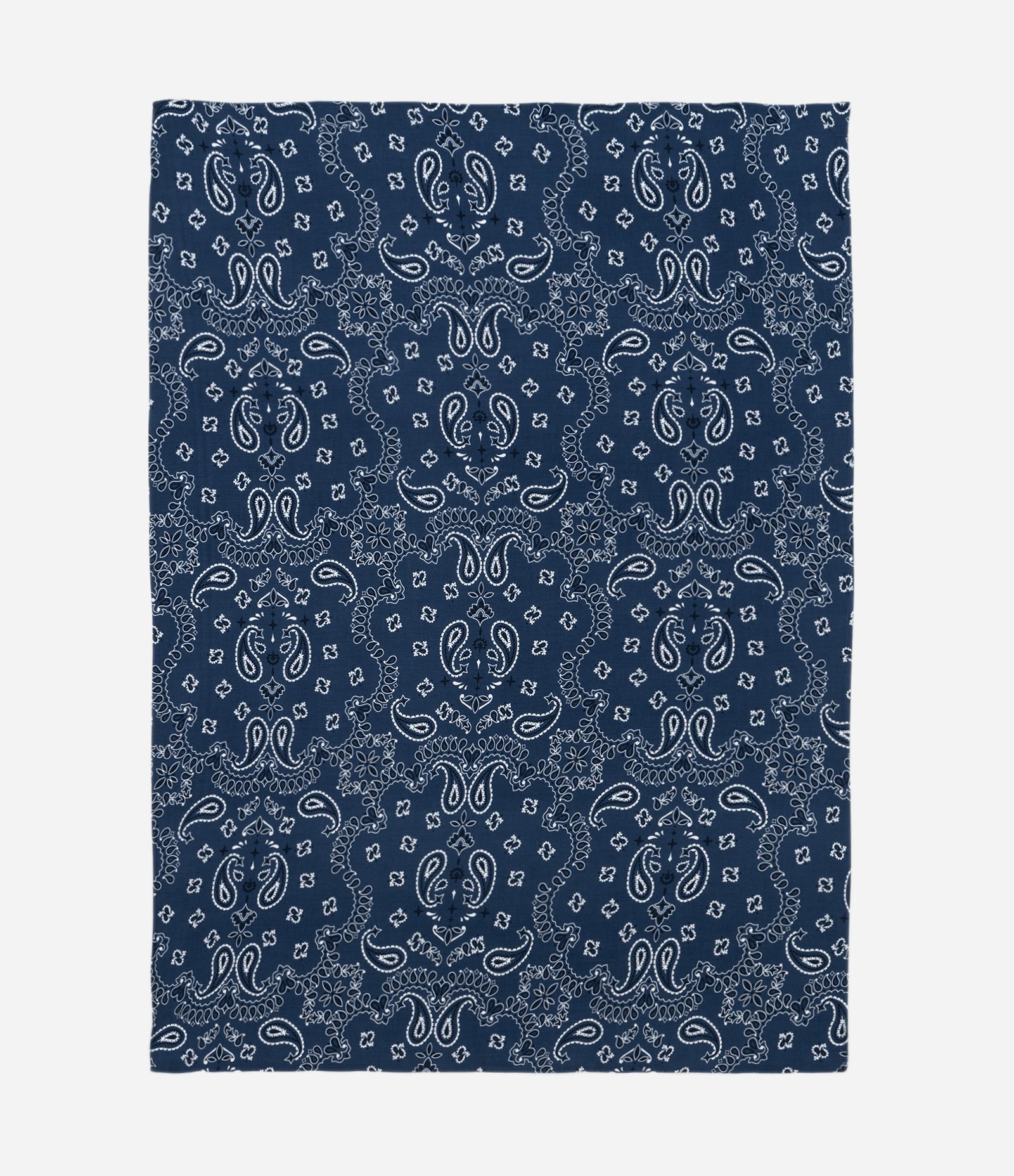 Canga Retangular em Viscose com Estampa Paisley Azul 1