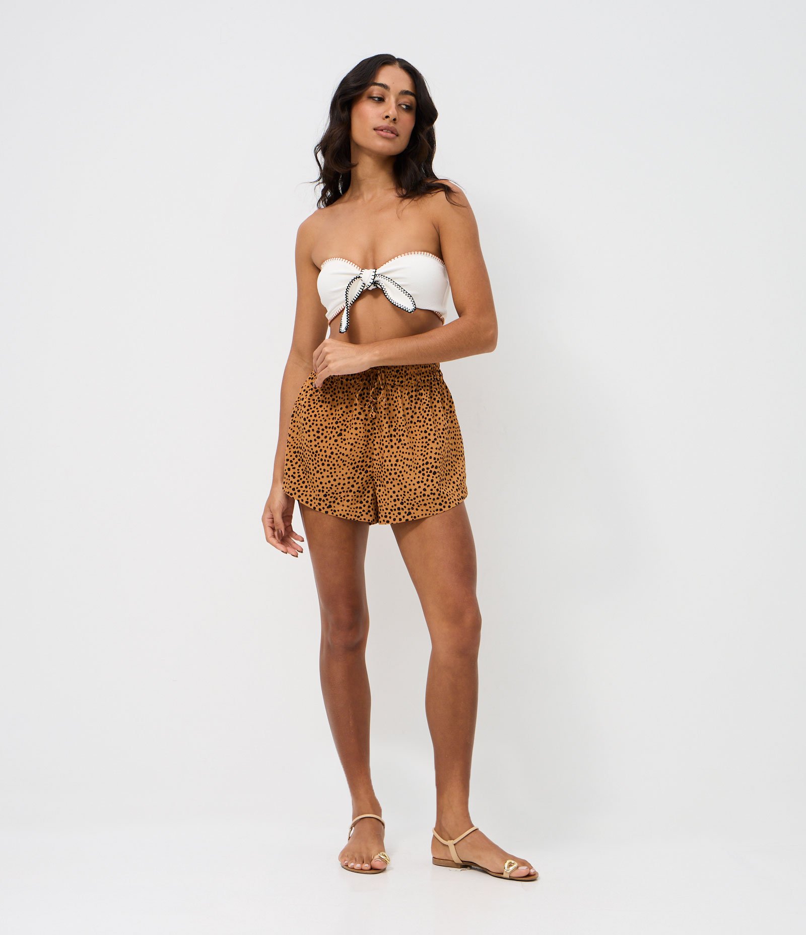 Saída de Praia Short com Estampa Animal Print Marrom/Preto 3