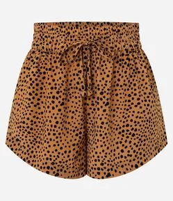Saída de Praia Short com Estampa Animal Print