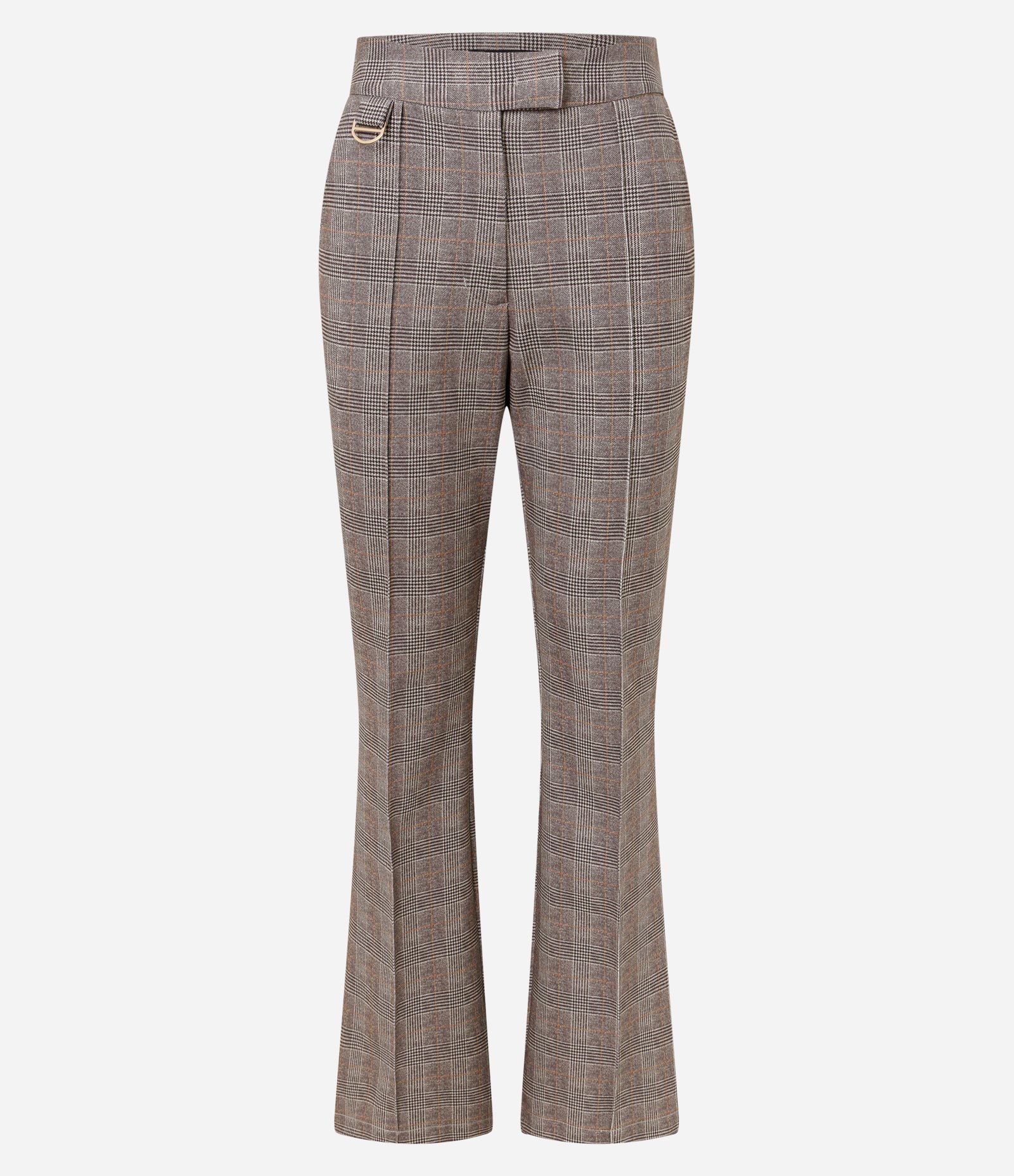 Calça Flare em Ponto Roma com Estampa Xadrez Multicores 5