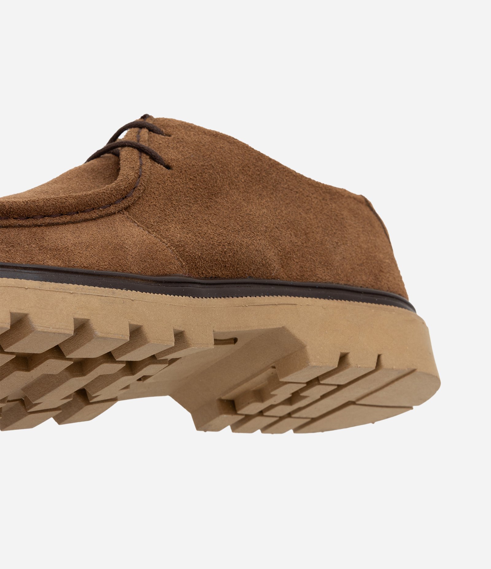 Sapato Moc Toe em Couro Camurça com Cadarço Marrom Médio 4