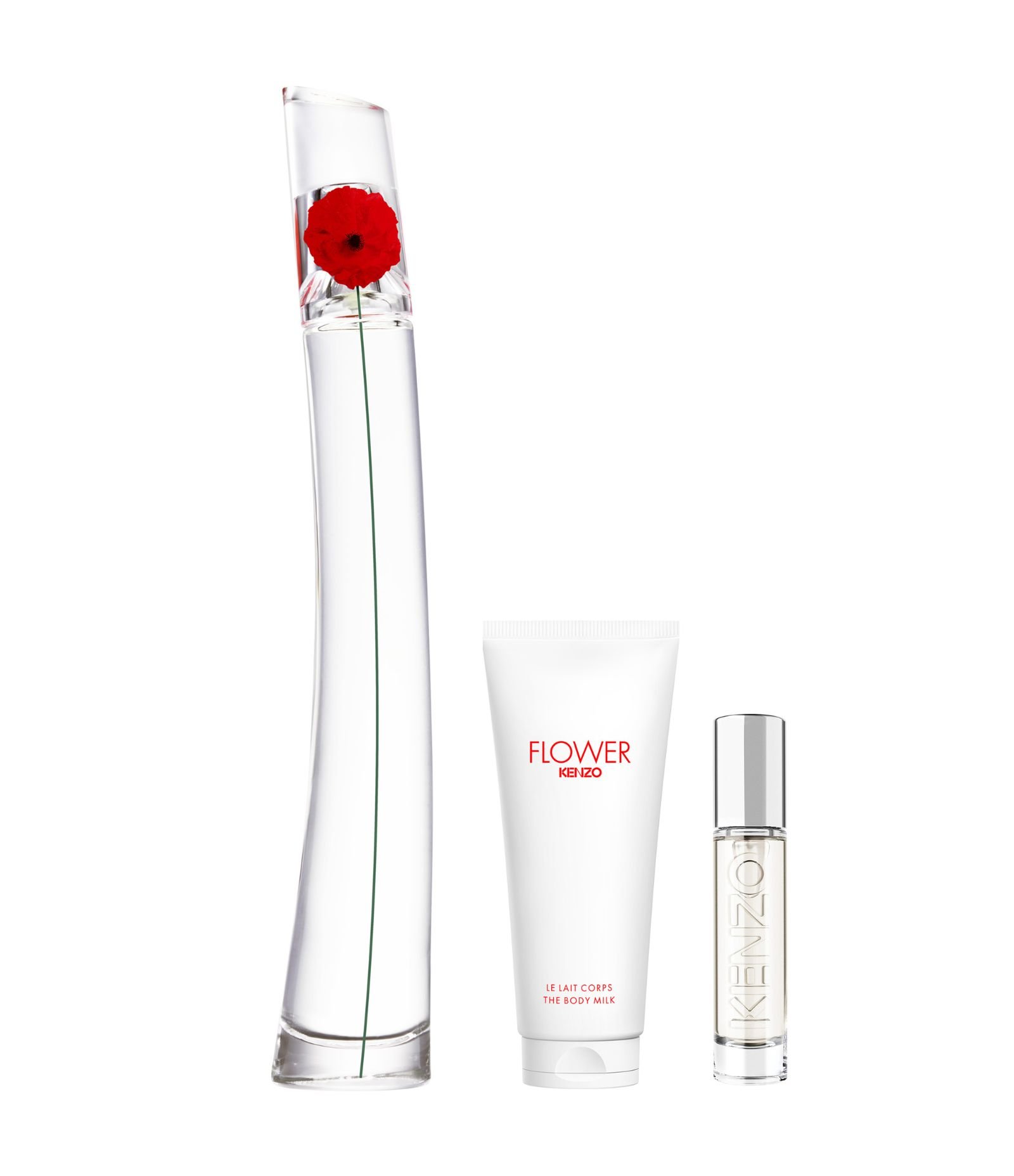 Kit Flower By Kenzo EDP 100ml +Travel Spray 10ml + Loção Corporal 75ml  KIT 2