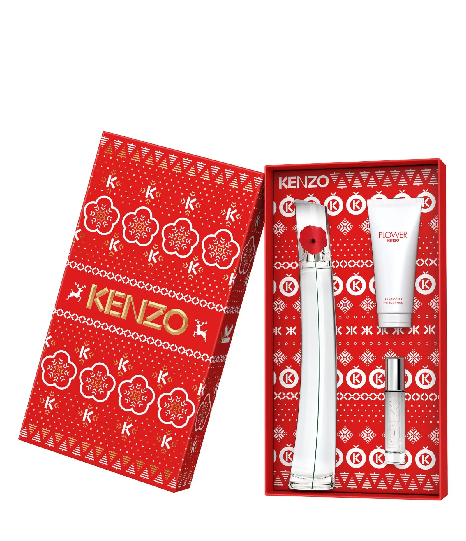 Kit Flower By Kenzo EDP 100ml +Travel Spray 10ml + Loção Corporal 75ml  KIT 3