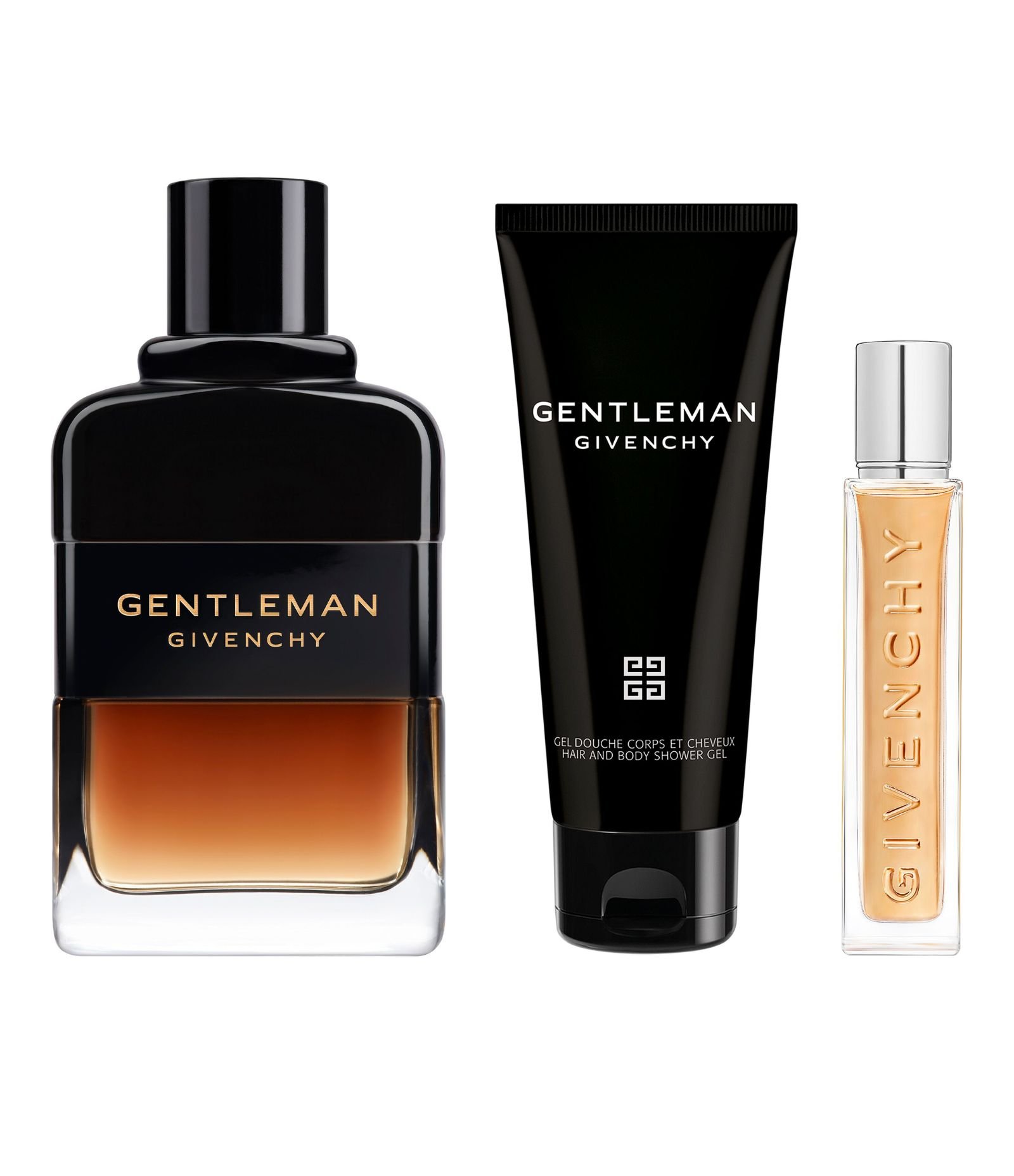 Kit Gentleman Reserve Privée 100ml + Gel de Banho 75ml + Travel Spray 12,5ml  KIT 2
