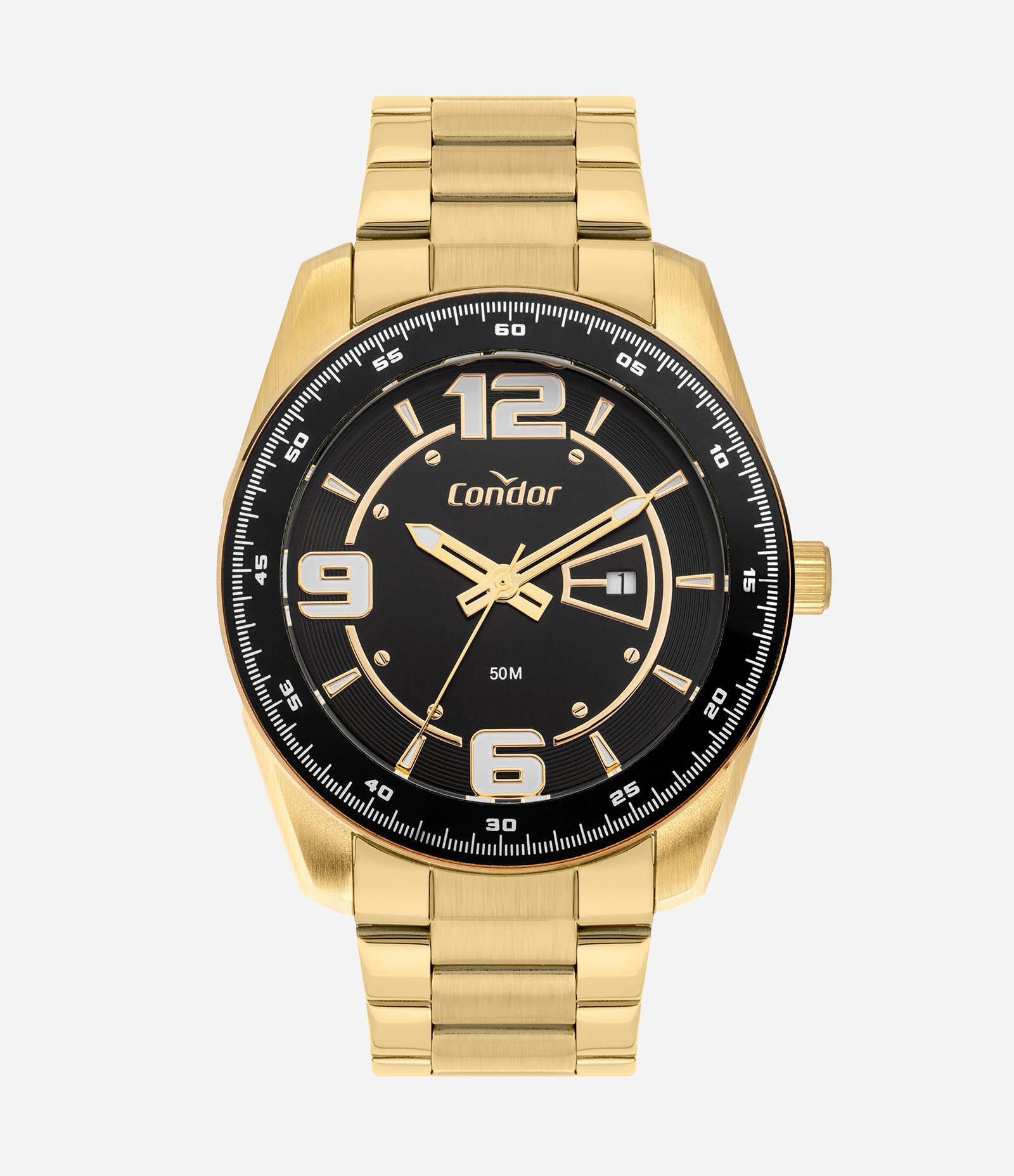 Relógio Analógico Aço Condor Dourado 1