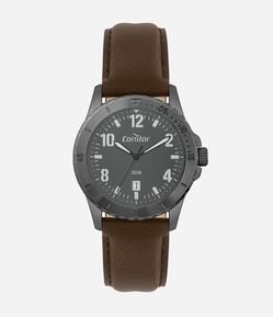 Relógio Analógico Metal e Couro Sintético Condor