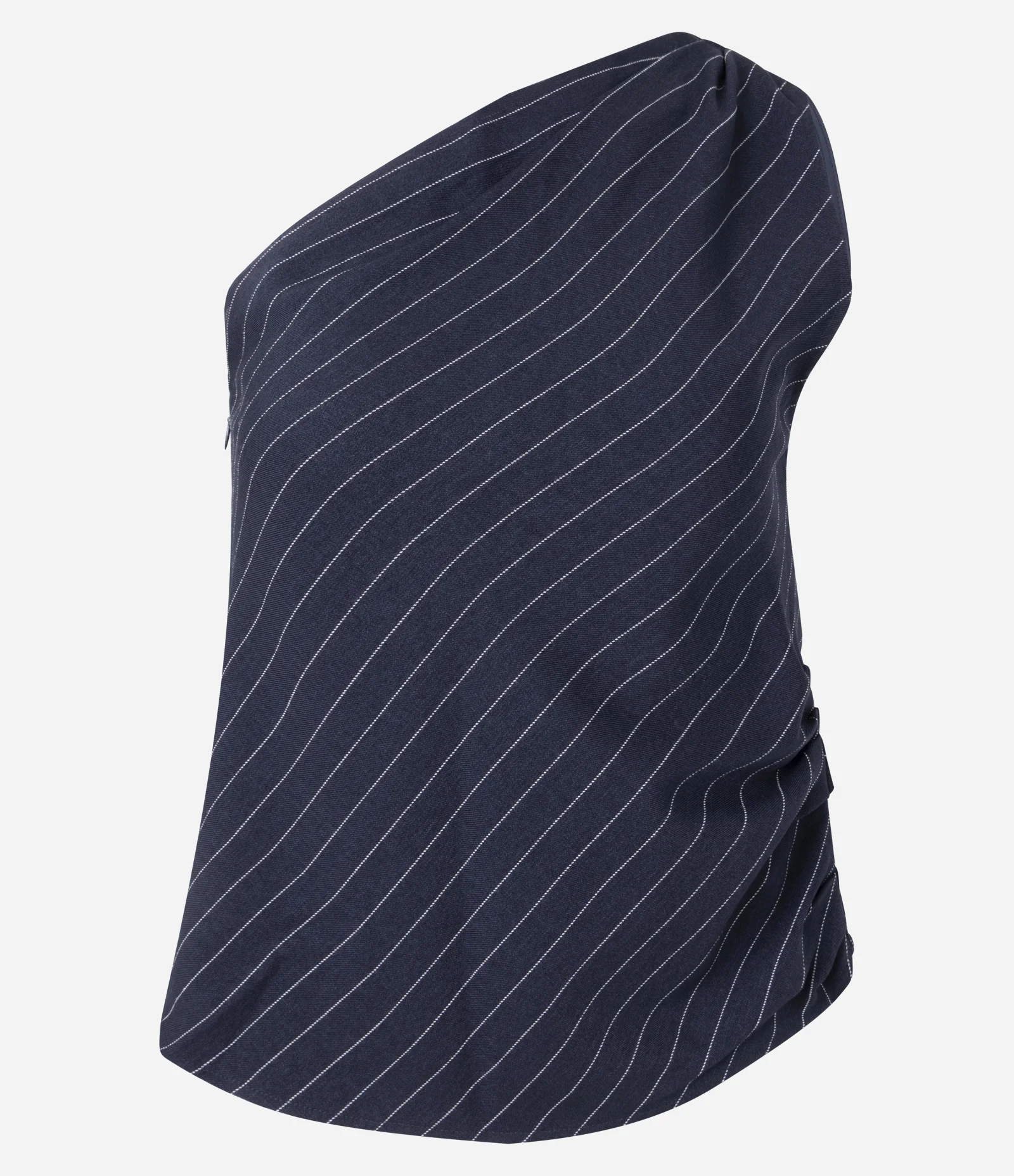 Blusa Alfaiatada com Um Ombro Só Azul 1