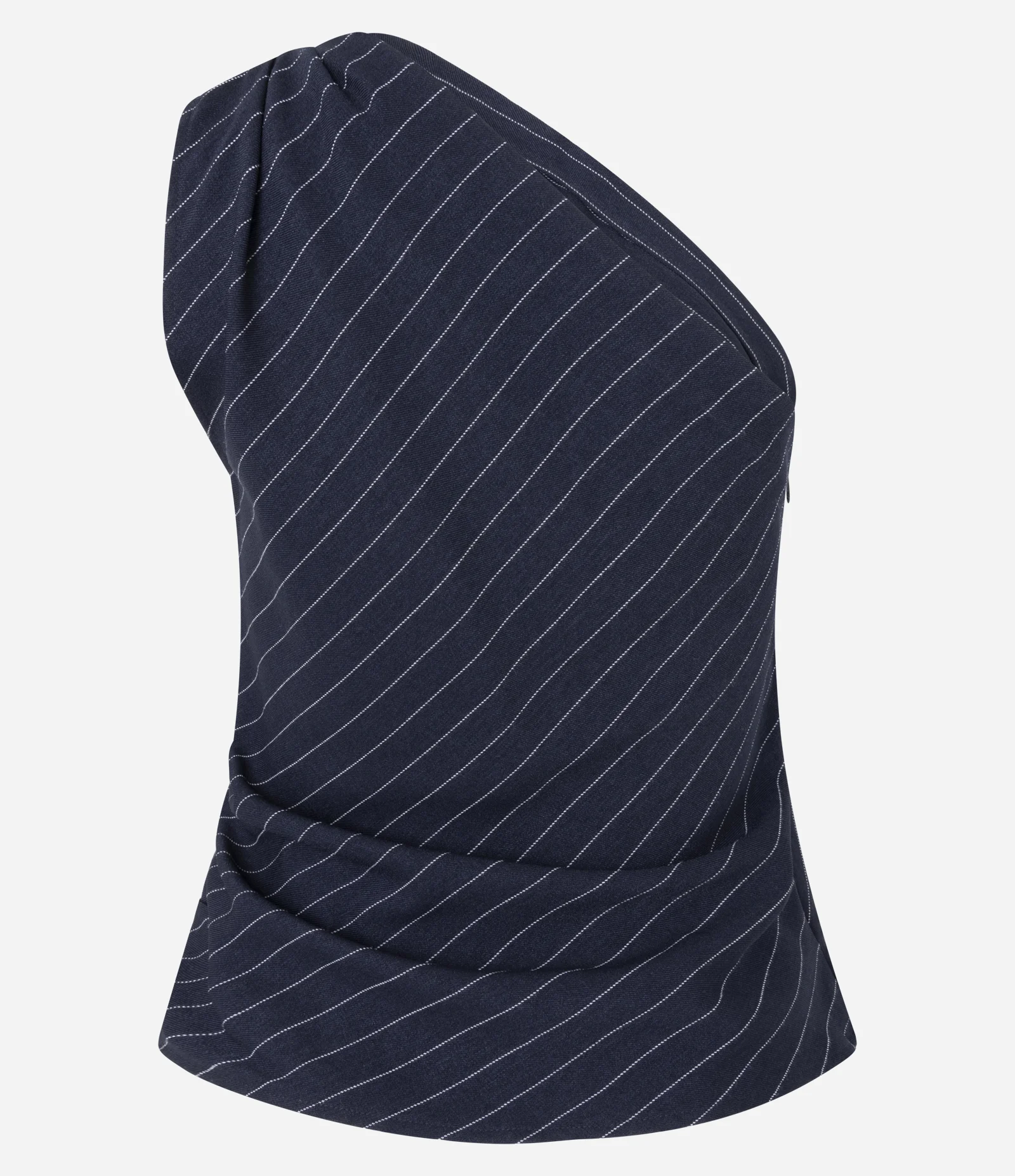 Blusa Alfaiatada com Um Ombro Só Azul 2