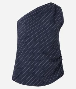 Blusa Alfaiatada com Um Ombro Só