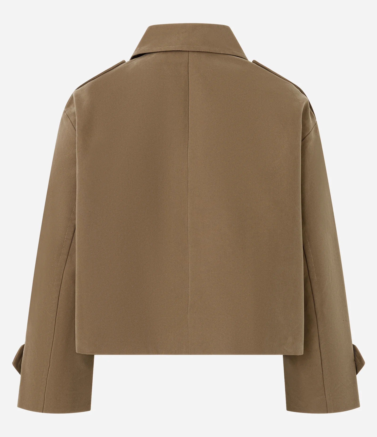 Trench Coat Curto com Abotoamento Transpassado Marrom 2