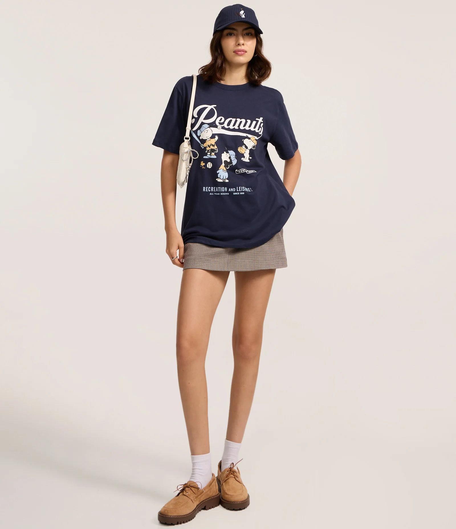 Camiseta em Algodão com Estampa Snoopy Peanuts Azul