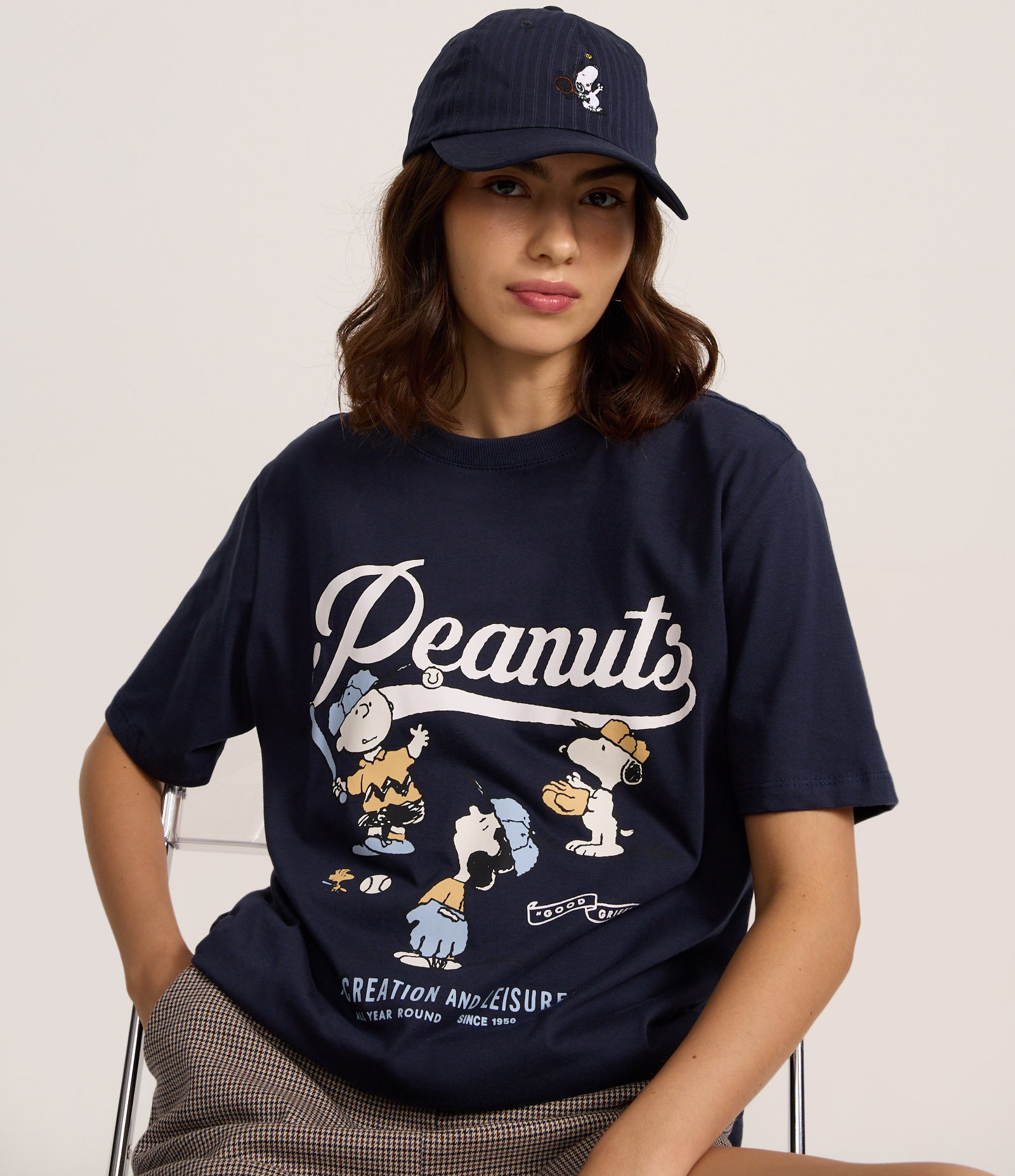 Camiseta em Algodão com Estampa Snoopy Peanuts Azul