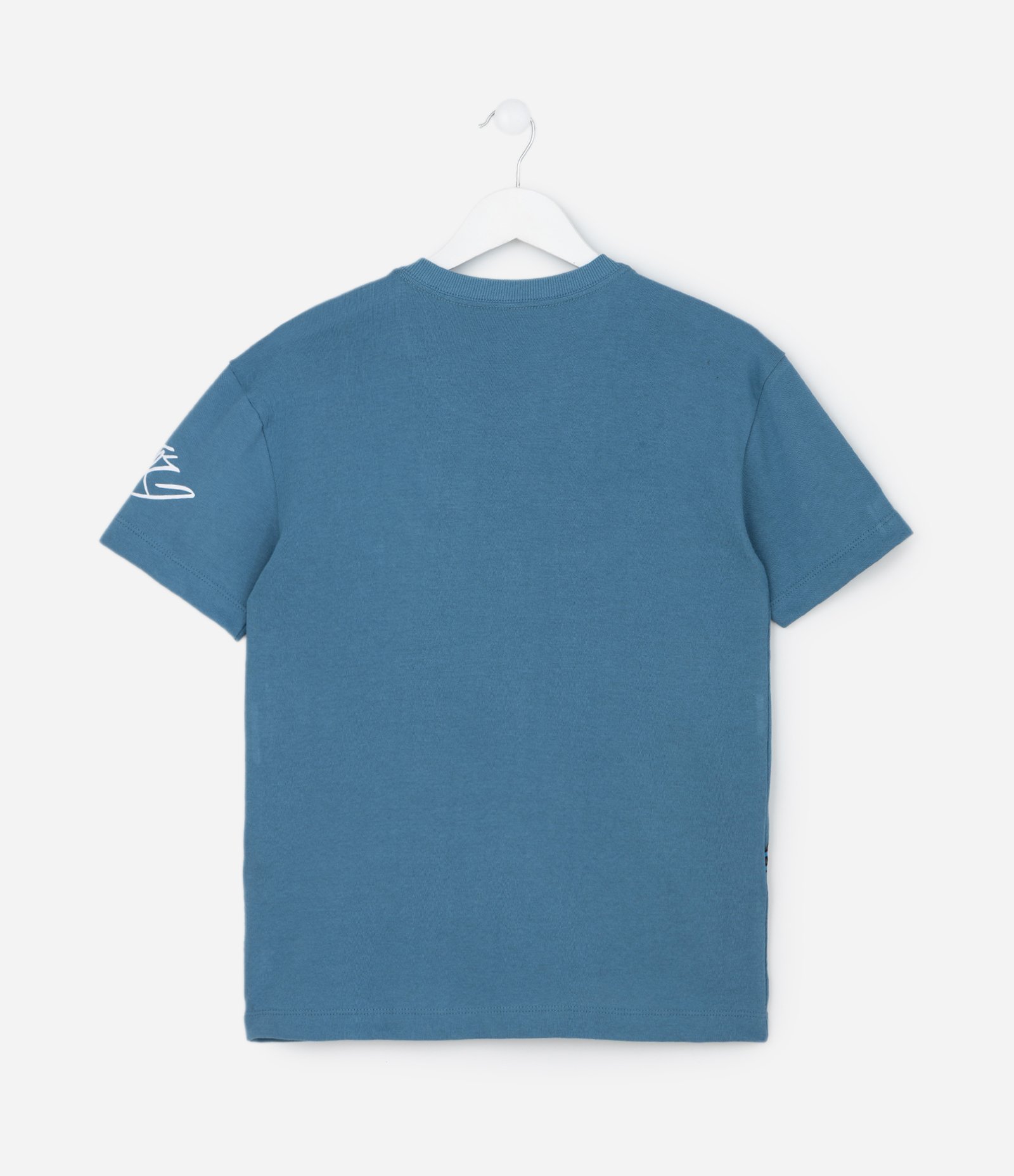 Camiseta Relaxed Infantil em Suedine com Estampa Grafite - Tam 5 a 14 Anos Azul 2