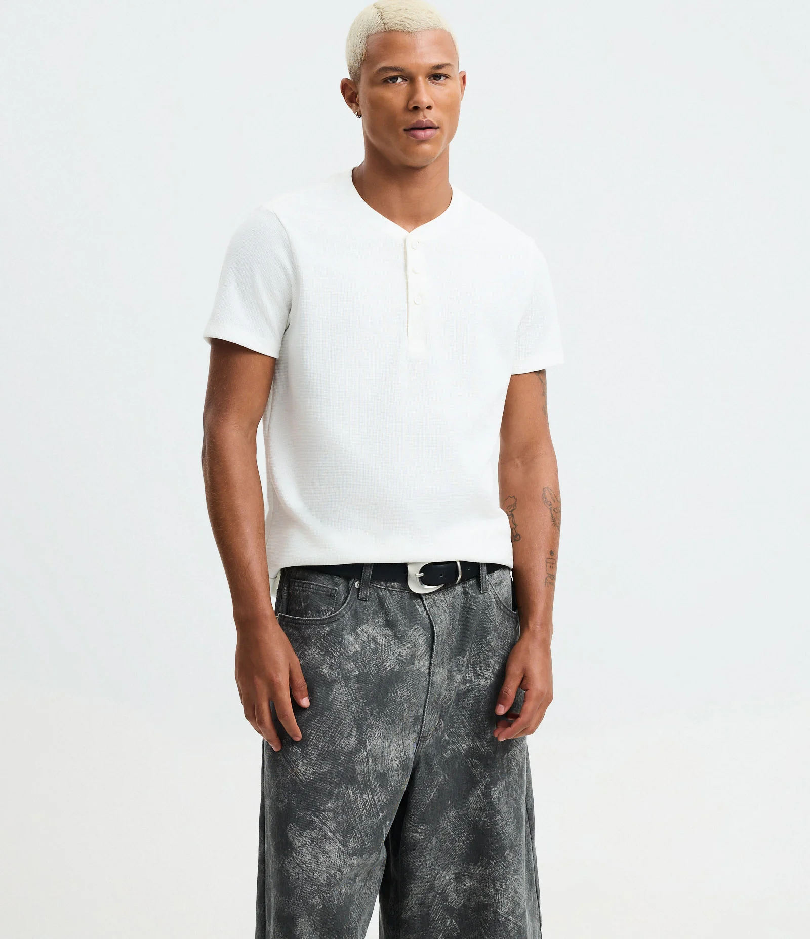 Camiseta Muscle em Algodão com textura Branco 1