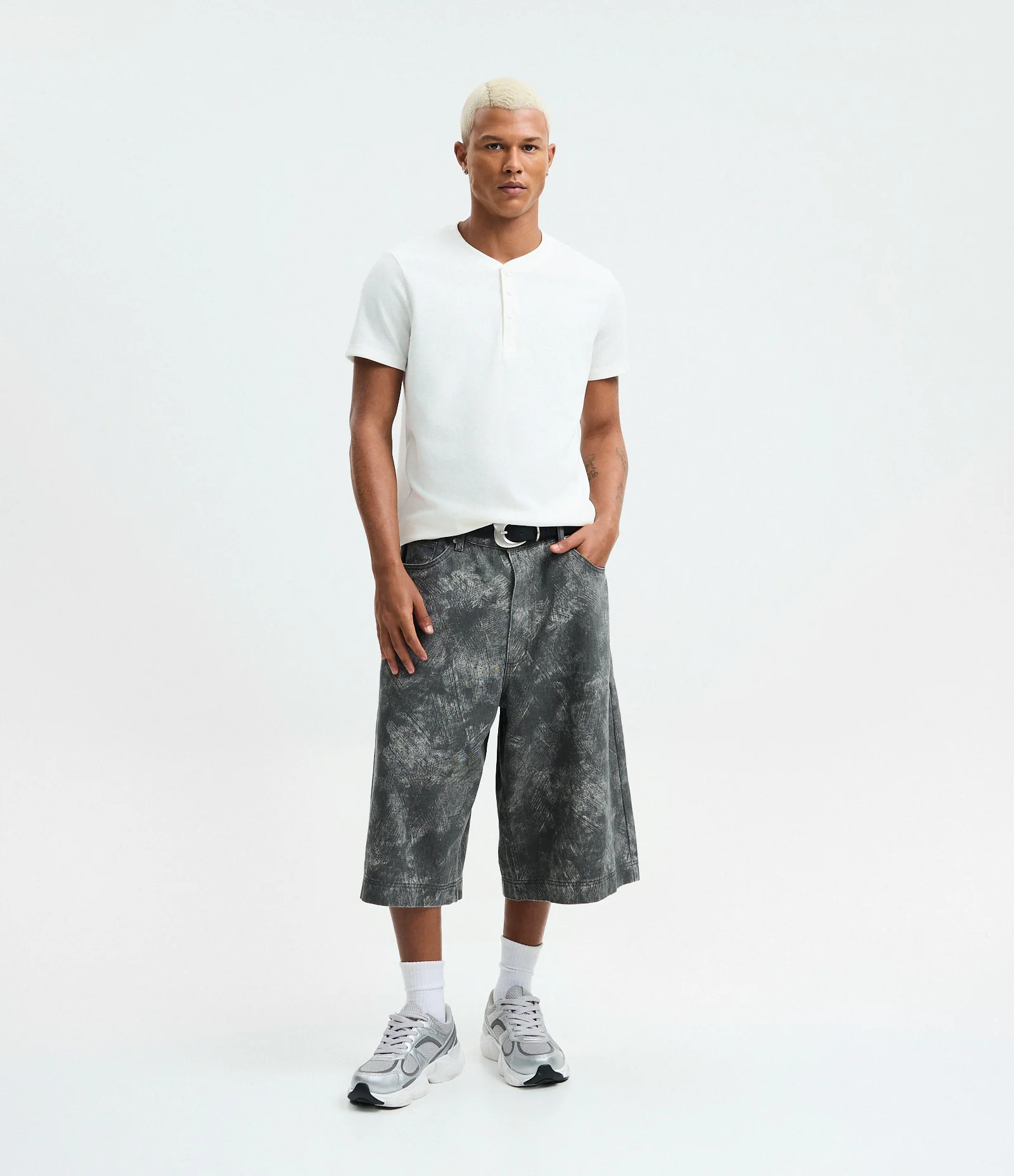 Camiseta Muscle em Algodão com textura Branco 2