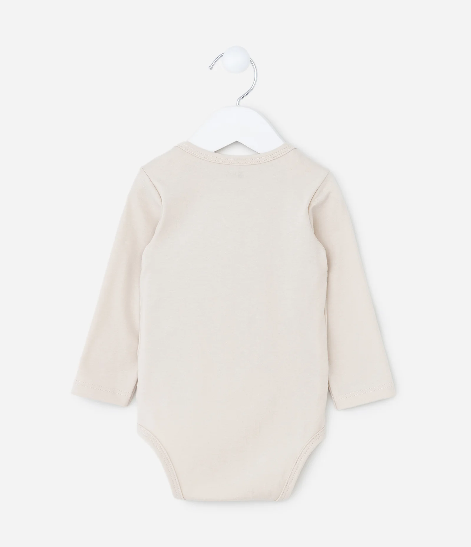 Body Infantil com Estampa Cara de Urso – Tam 0 a 18 Meses Bege Claro 2