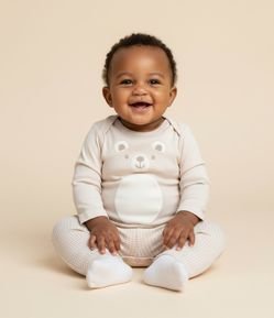 Body Infantil com Estampa Cara de Urso – Tam 0 a 18 Meses