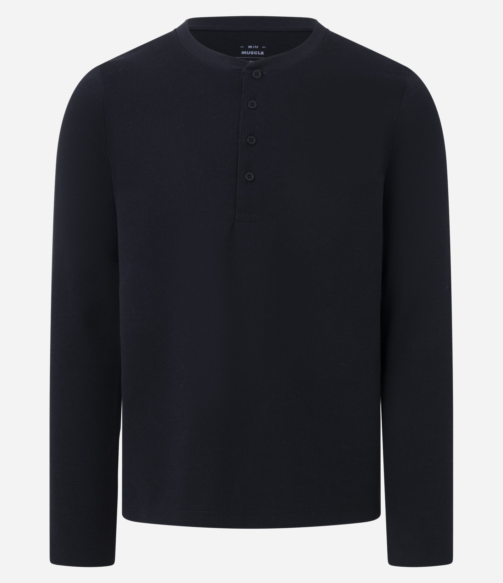 Camiseta Muscle em Algodão com Textura e Botões Frontais Preto 1