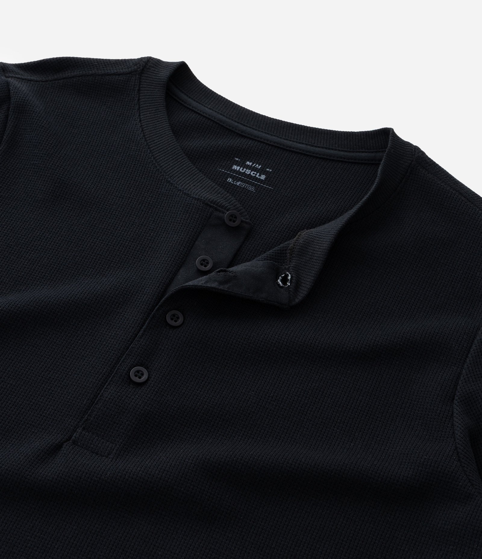 Camiseta Muscle em Algodão com Textura e Botões Frontais Preto 4