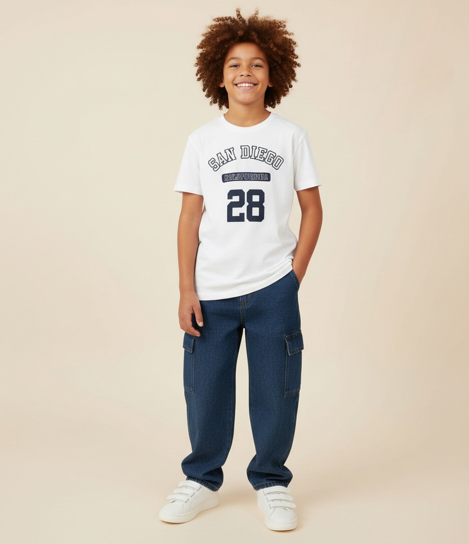 Camiseta Infantil com Lettering San Diego – Tam 5 a 14 Anos Branco 1