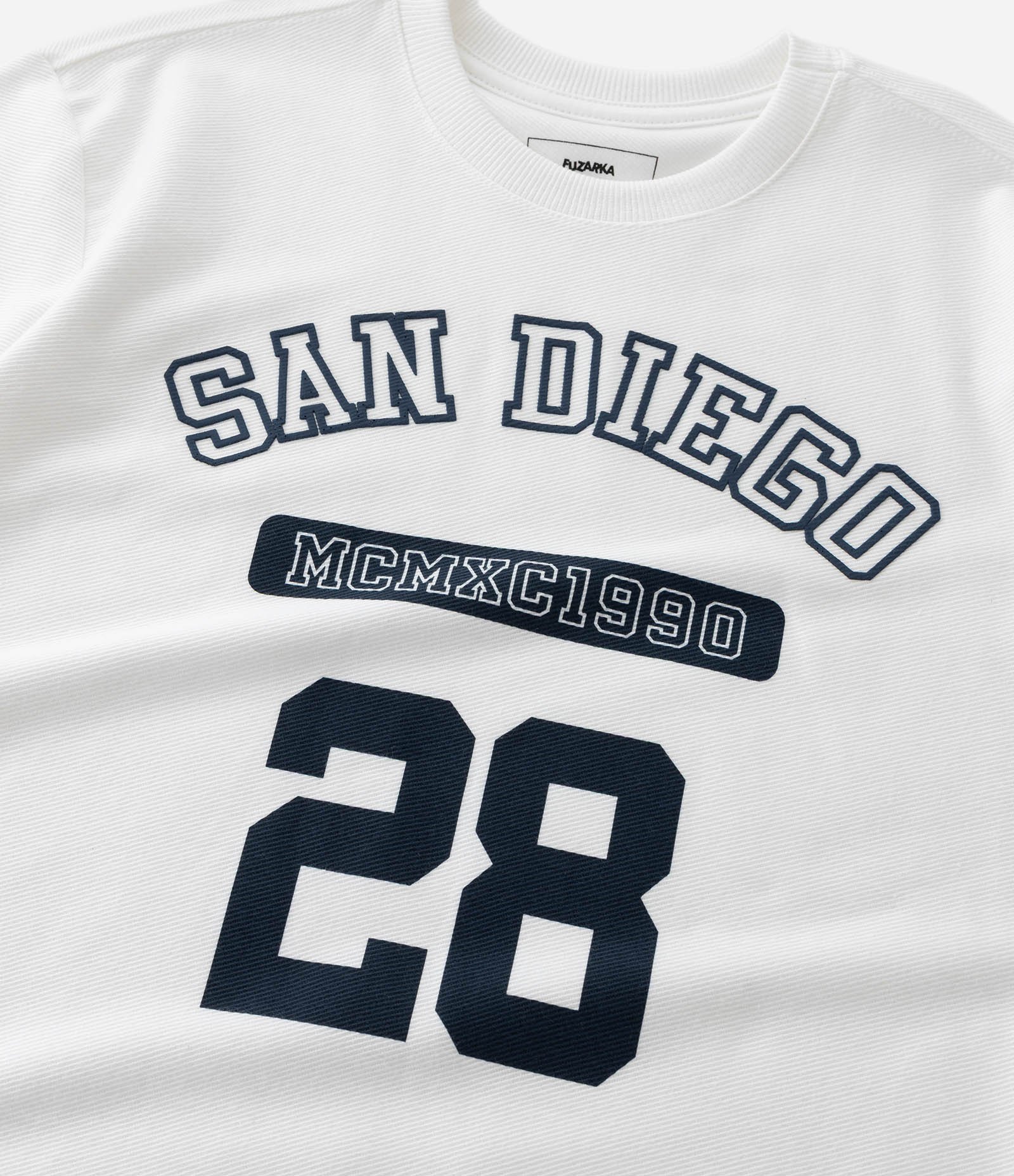 Camiseta Infantil com Lettering San Diego – Tam 5 a 14 Anos Branco 5