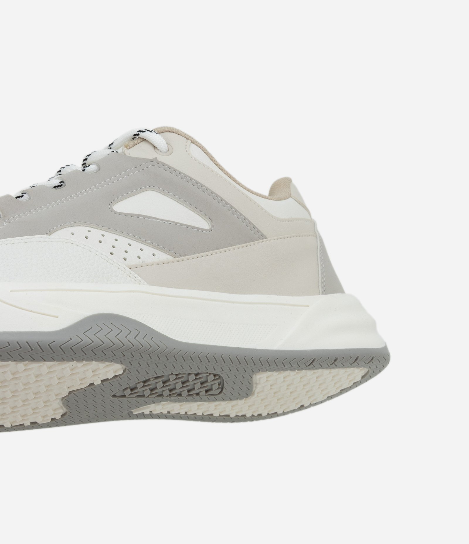 Tênis Street em PU com Atacador Bicolor e Sola Bold Branco 3