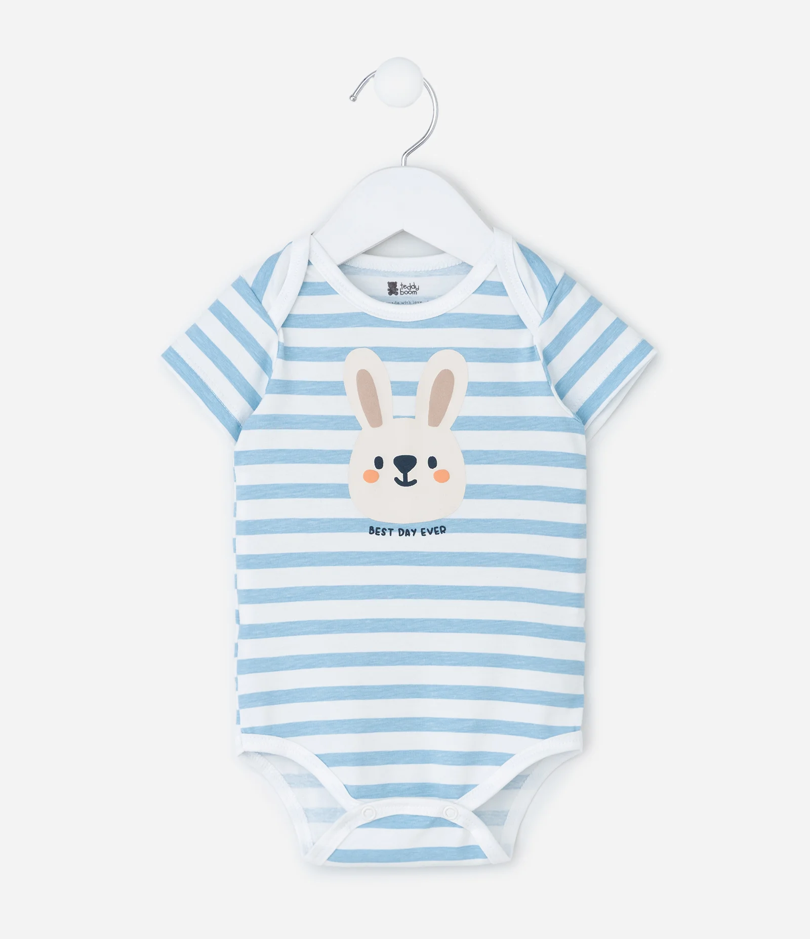 Body Infantil com Estampa de Coelho – Tam 0 a 18 Meses Azul/Branco 2
