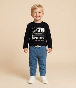 Calça Infantil em Jeans com Bolsos – Tam 1 a 6 Anos
