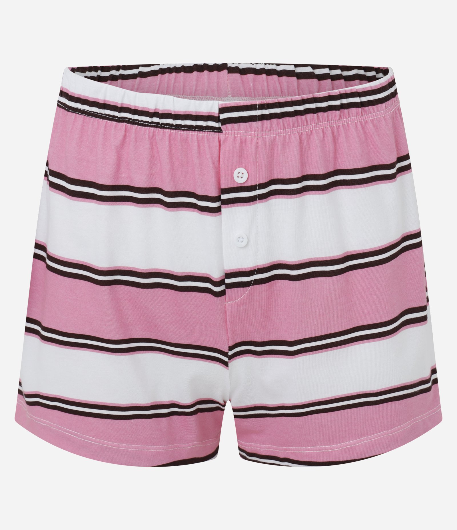 Pijama Curto em Algodão com Estampa Listrada Rosa 7