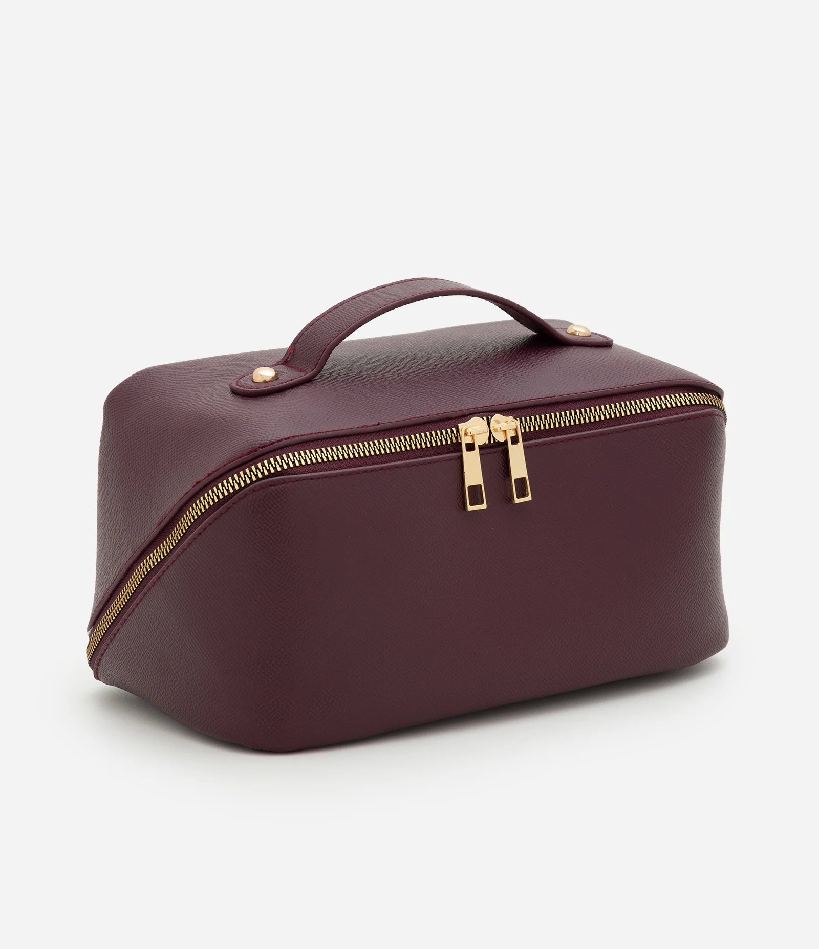 Necessaire Baú em PU com Fechamento em Zíper Vinho 1