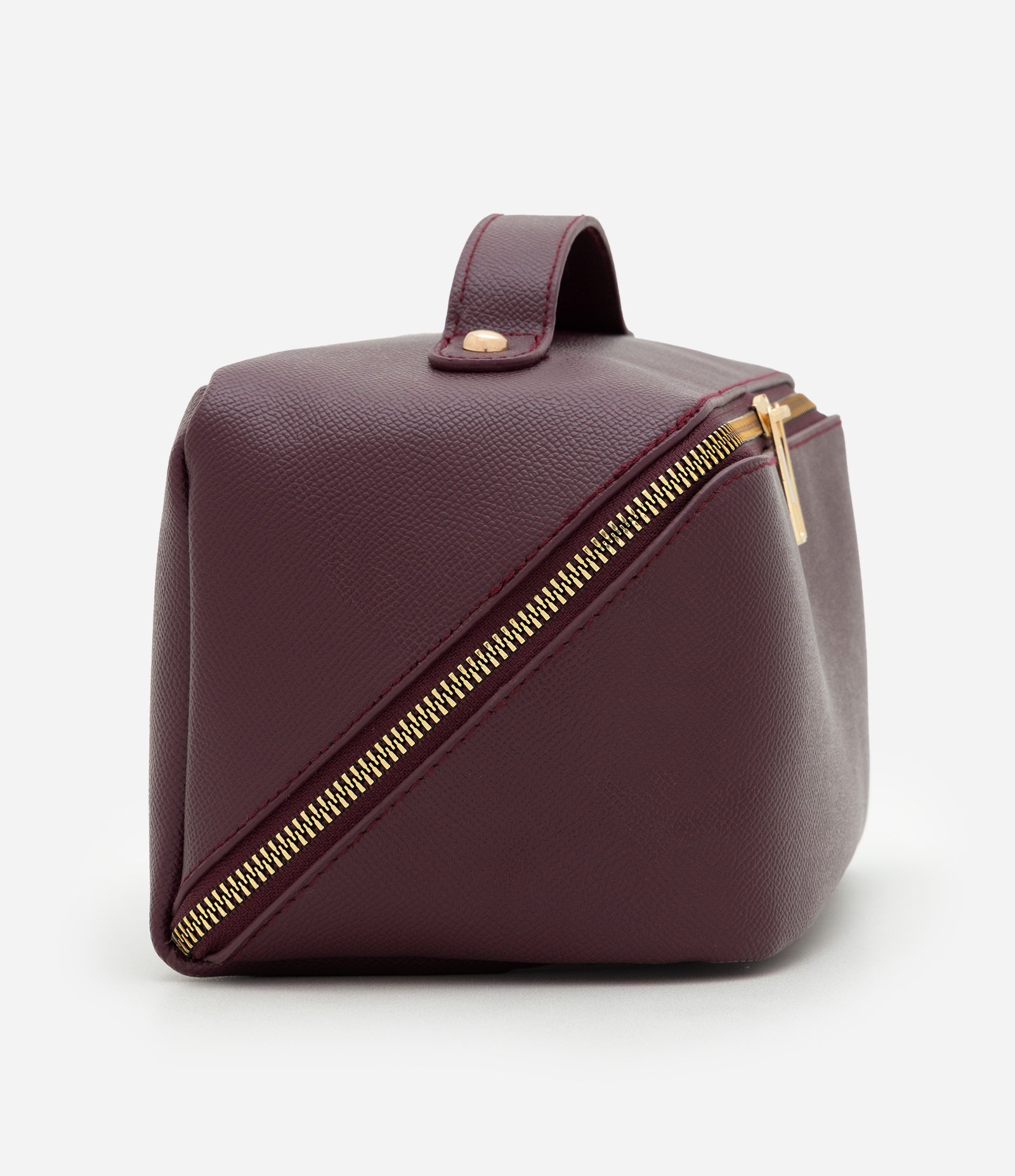 Necessaire Baú em PU com Fechamento em Zíper Vinho 2